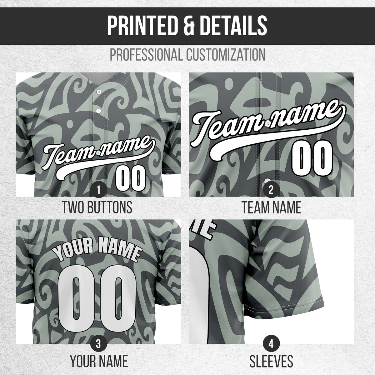 Custom Hawaii Blaze Grey Baseball Sports Jersey Personalized Uniform with Name & Number