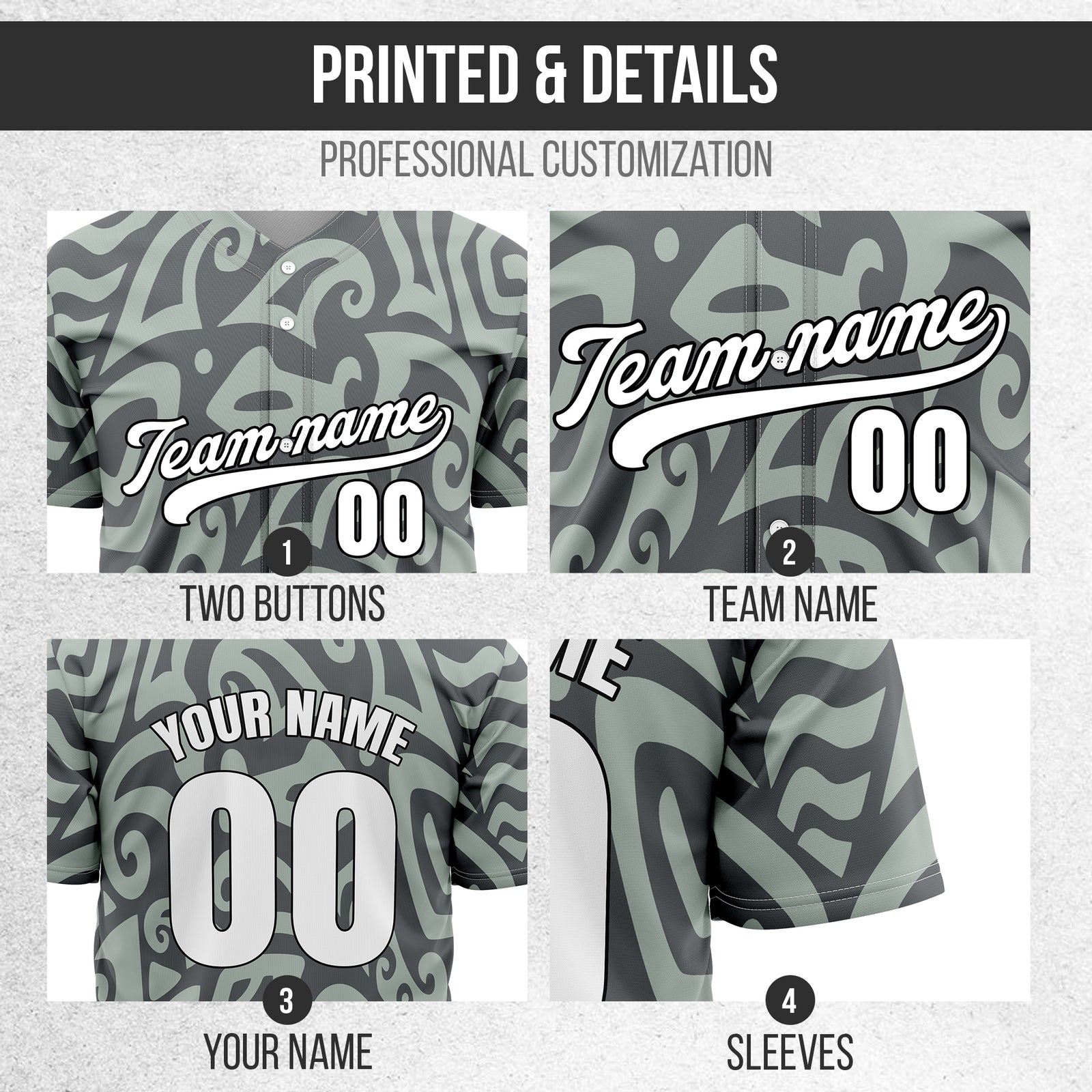 Custom Hawaii Blaze Grey Baseball Sports Jersey Personalized Uniform with Name & Number