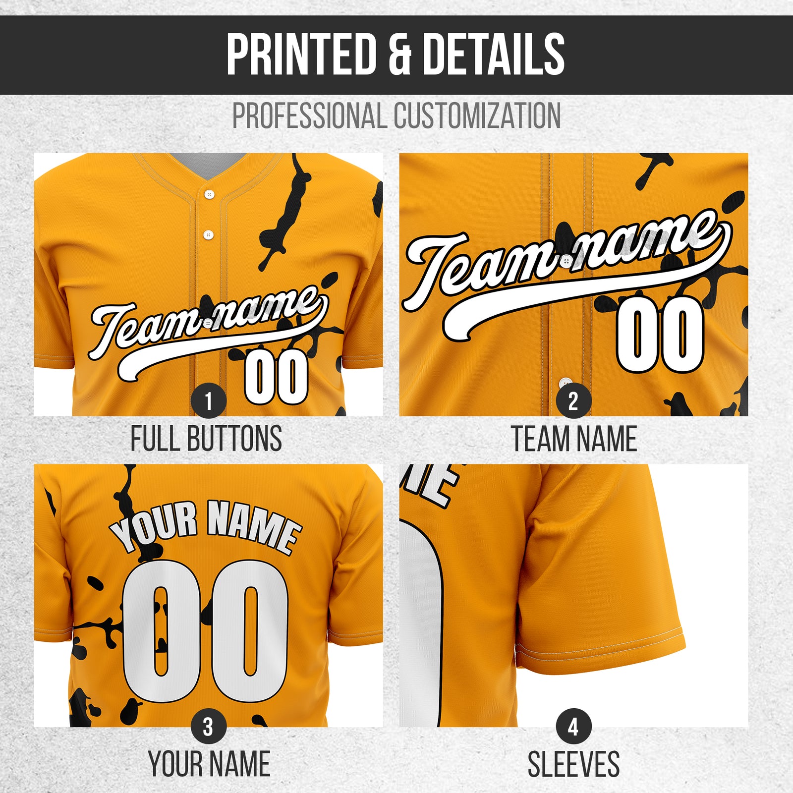 Custom Ink Paint Pop Orange Sports Jersey Personalized Uniform with Name & Number