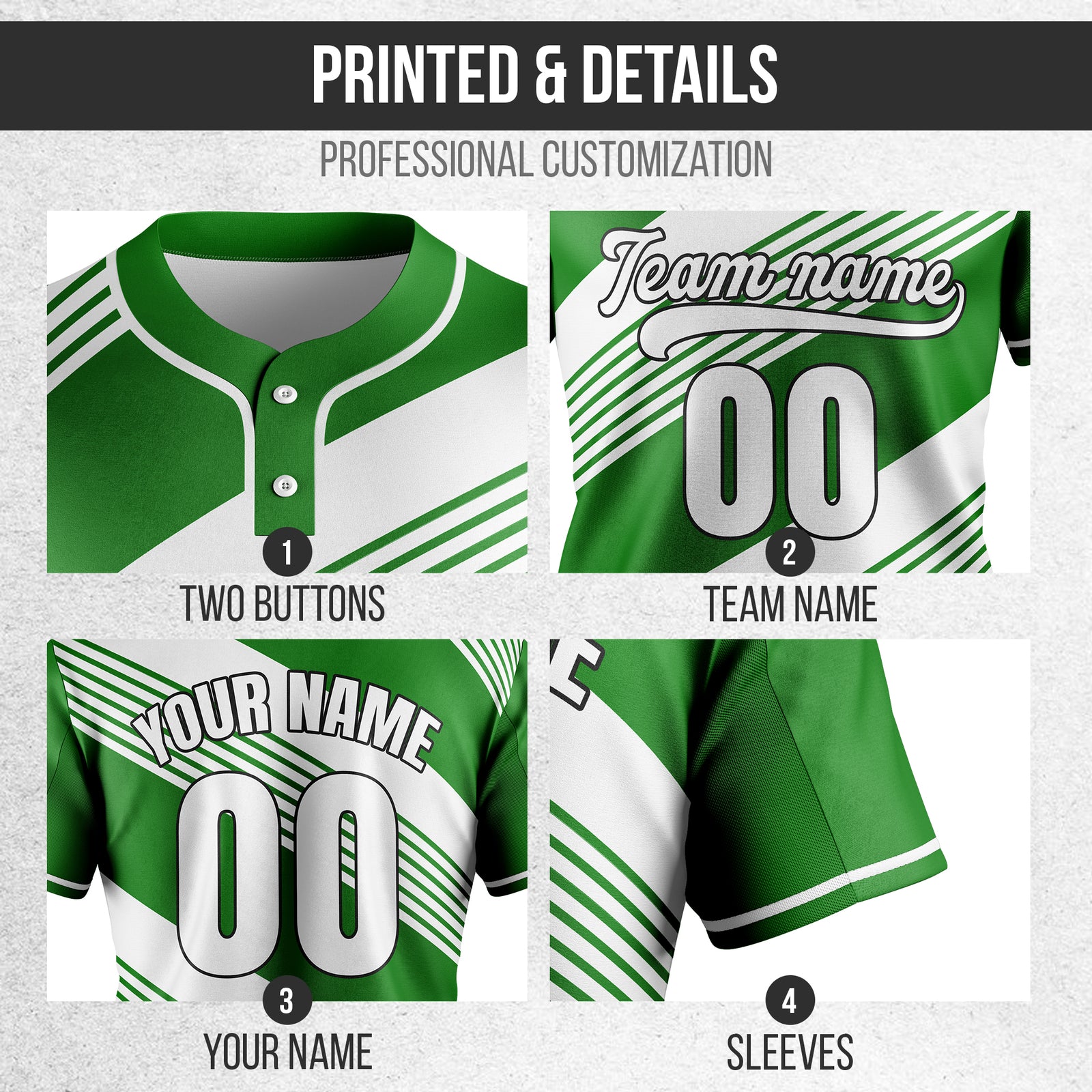 Custom Crossfire Green Baseball Sports Jersey Personalized Uniform with Name & Number