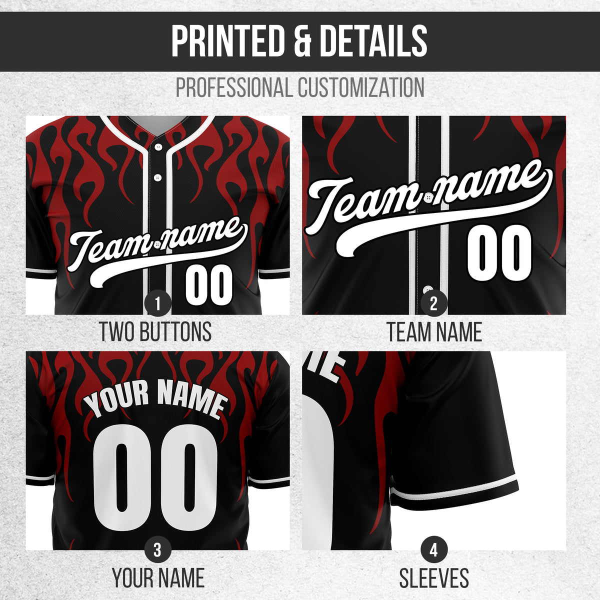 Custom Frostburn Black Baseball Sports Jersey Personalized Uniform with Name & Number