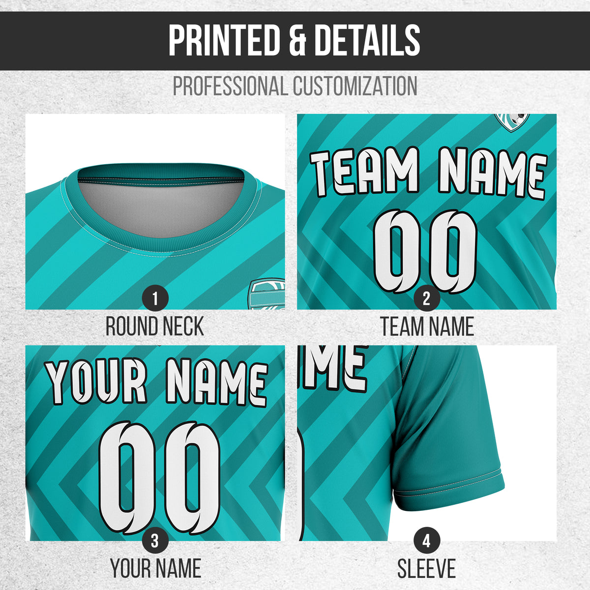Custom SwiftStripe Teal Soccer sport Tops Jersey