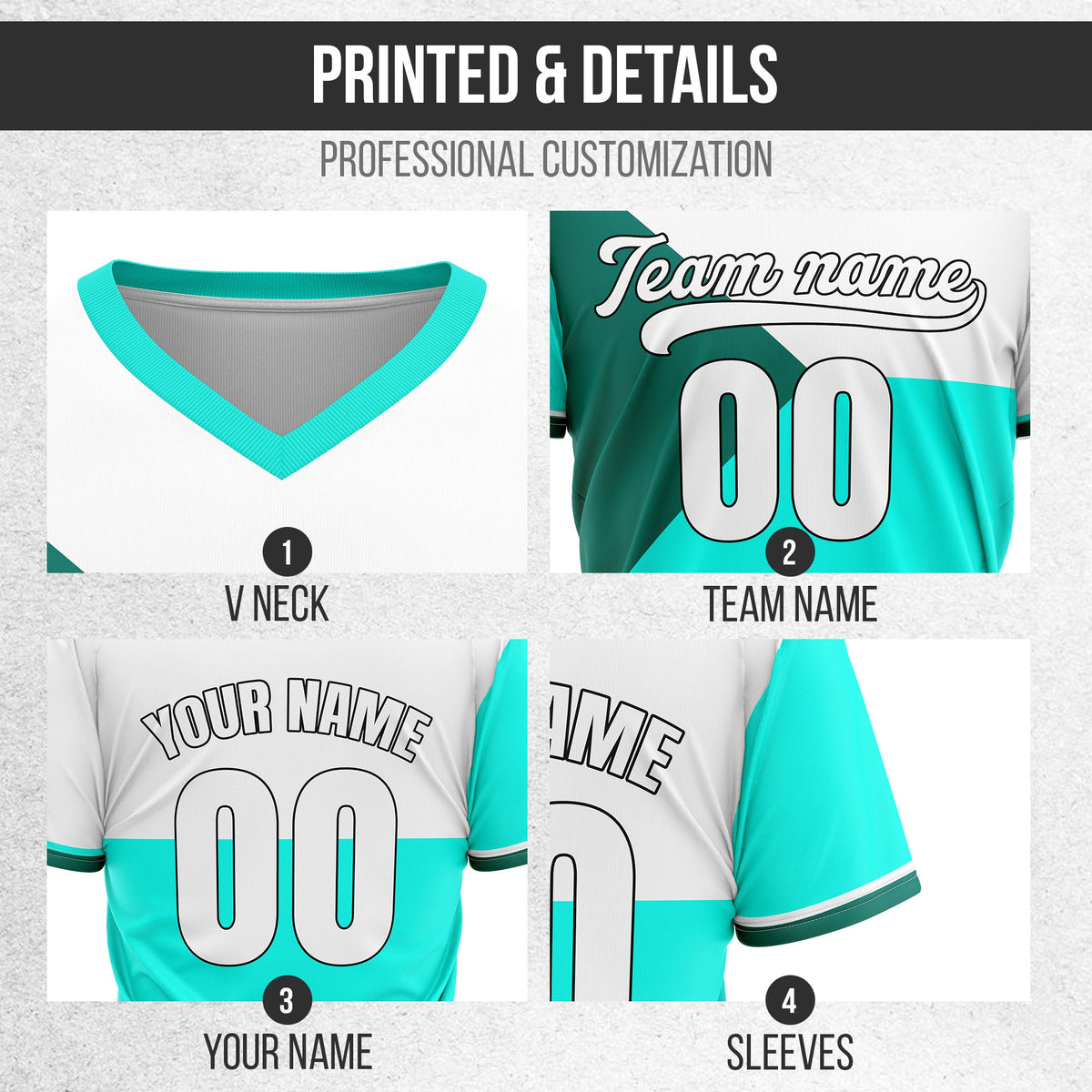 Custom FlexCore Aqua Baseball Sports Jersey Personalized Uniform with Name & Number