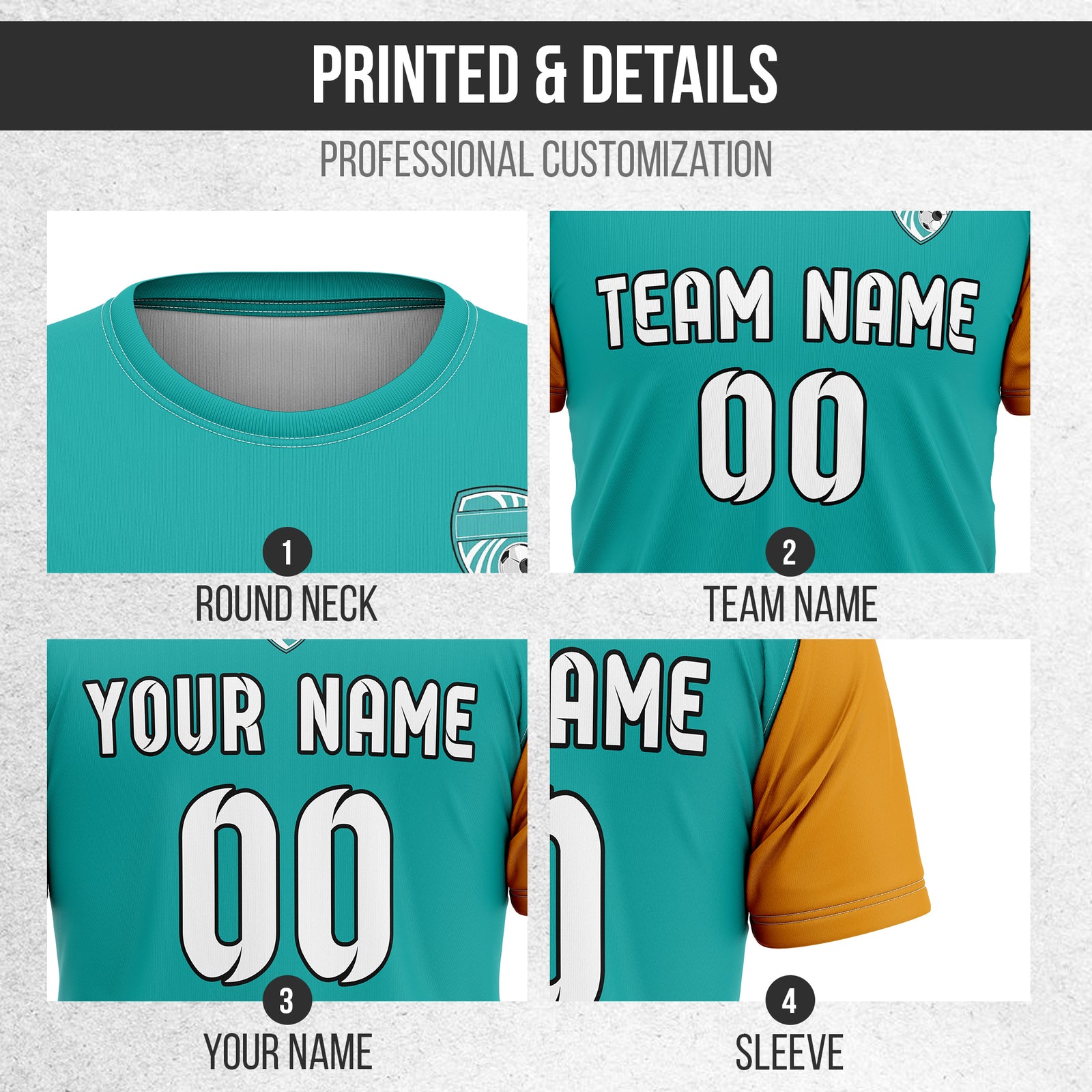Custom BaseLine Stripe Teal Soccer sport Tops Jersey