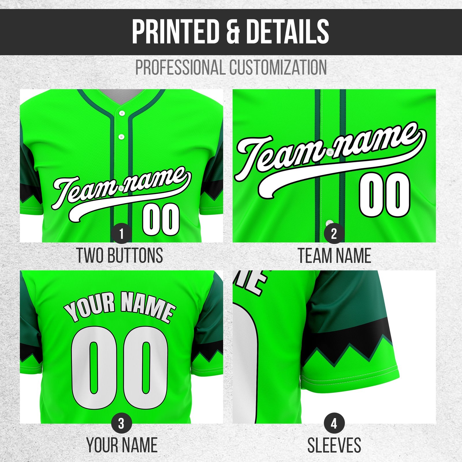 Custom Legacy Classic Baseball Green Sports Jersey Personalized Uniform with Name & Number