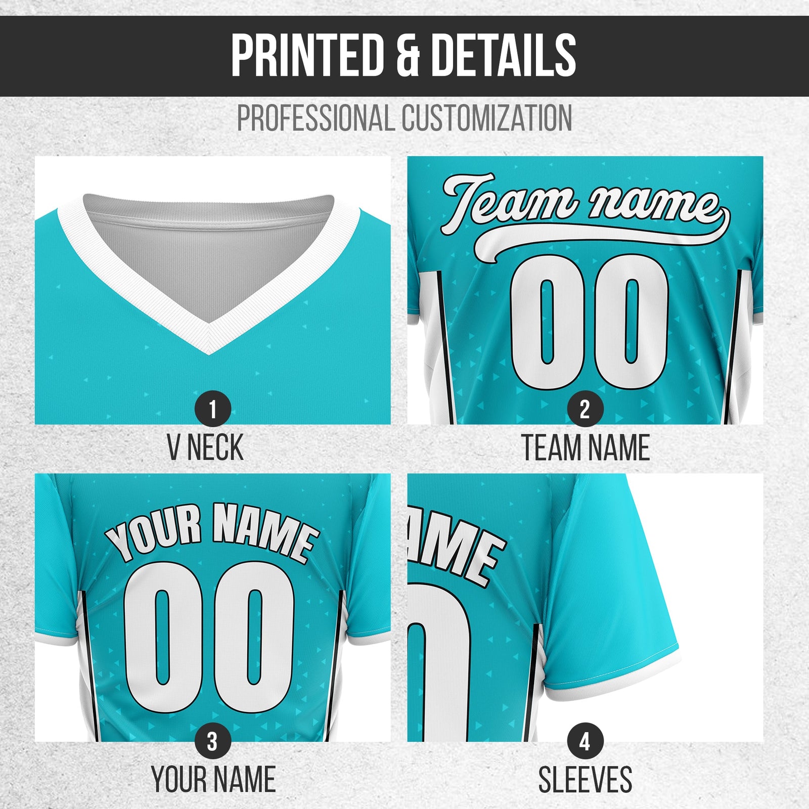 Custom HexaFade Aqua Pullover Baseball Sports Jersey Personalized Uniform with Name & Number