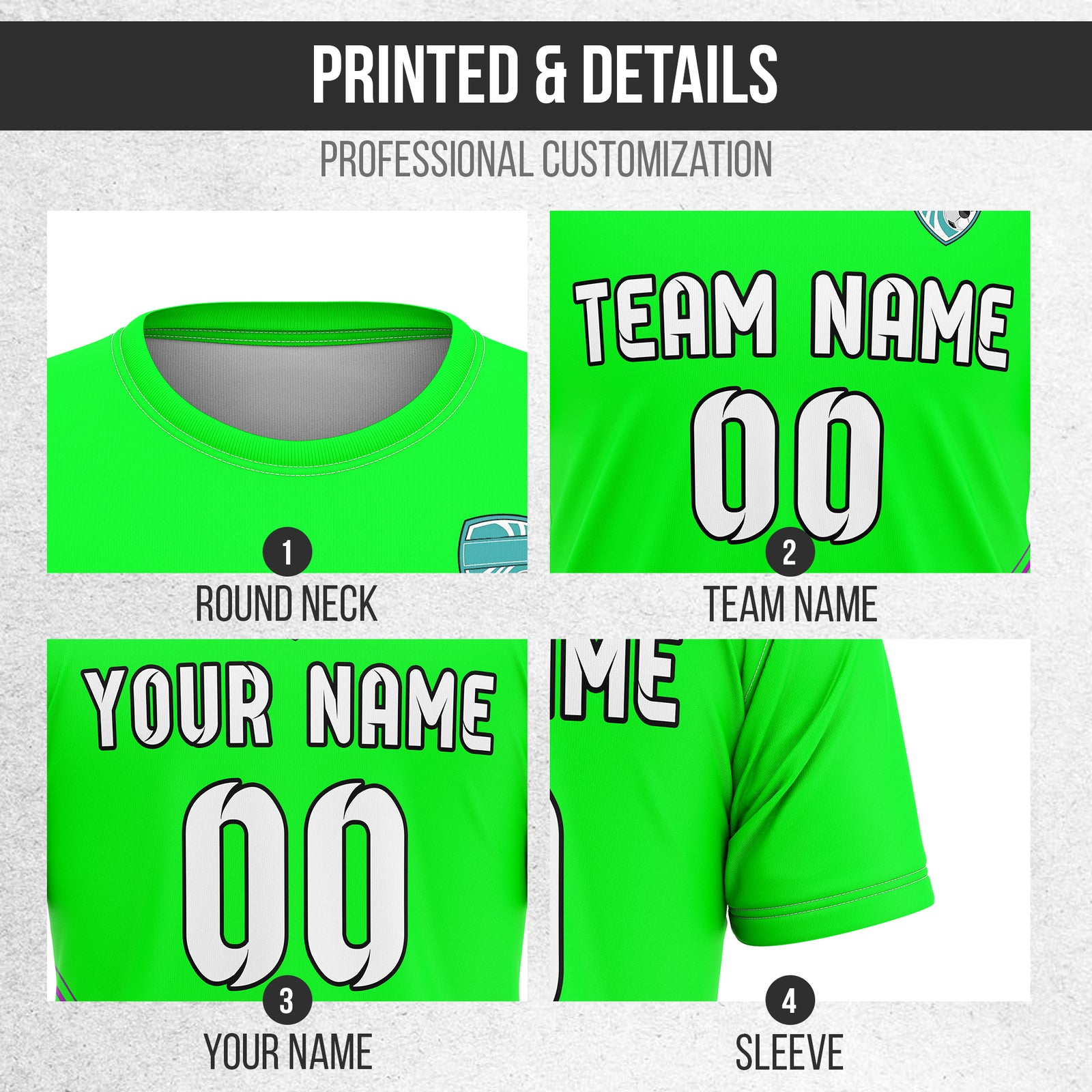 Custom WaveLine Stripe Neon Green Soccer sport Tops Jersey