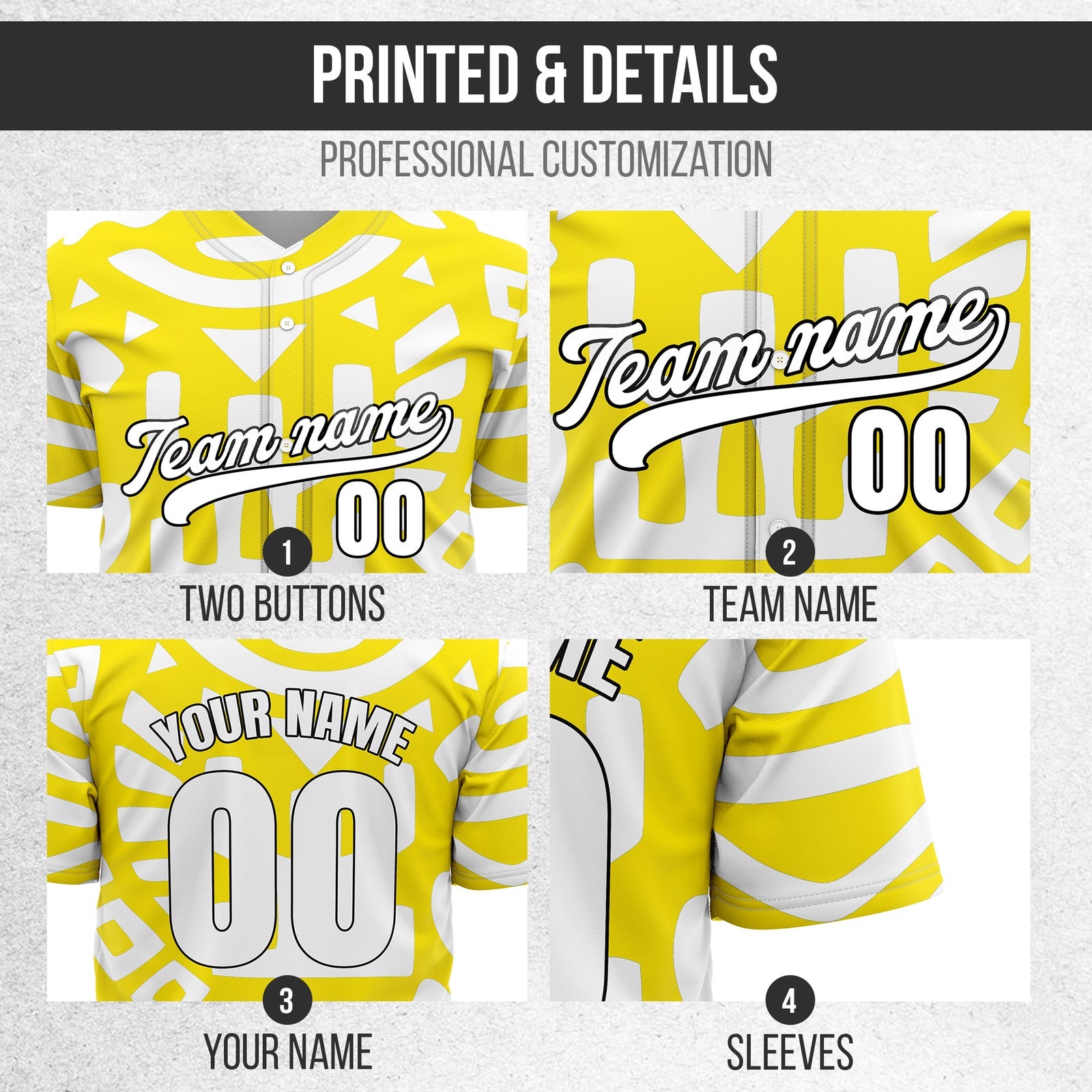 Custom Hawaii Hustle Yellow Baseball Sports Jersey Personalized Uniform with Name & Number