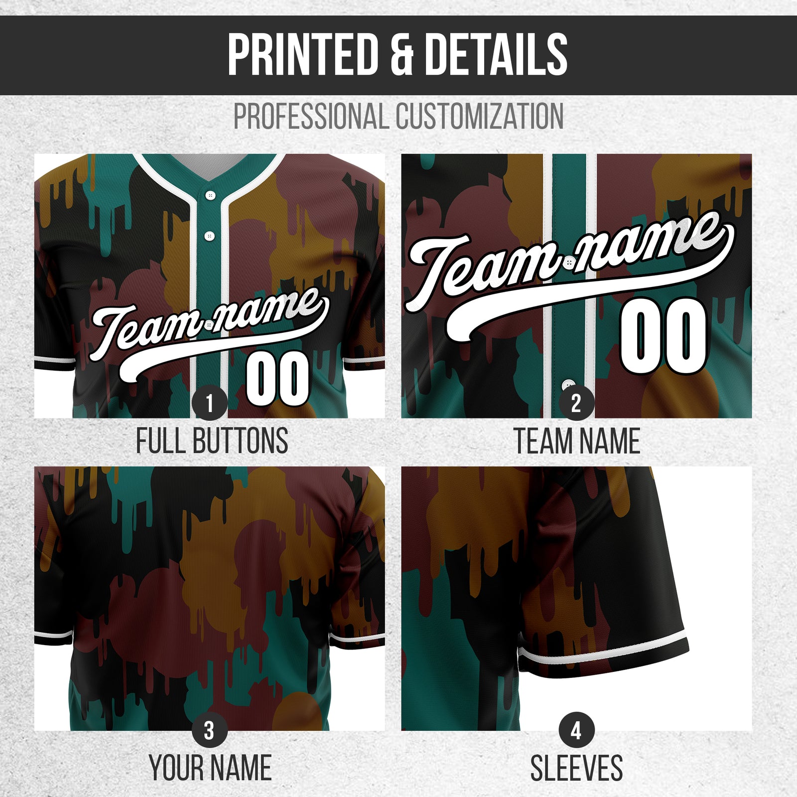 Custom Paint Hustlers Teal Baseball Sports Jersey Personalized Uniform with Name & Number