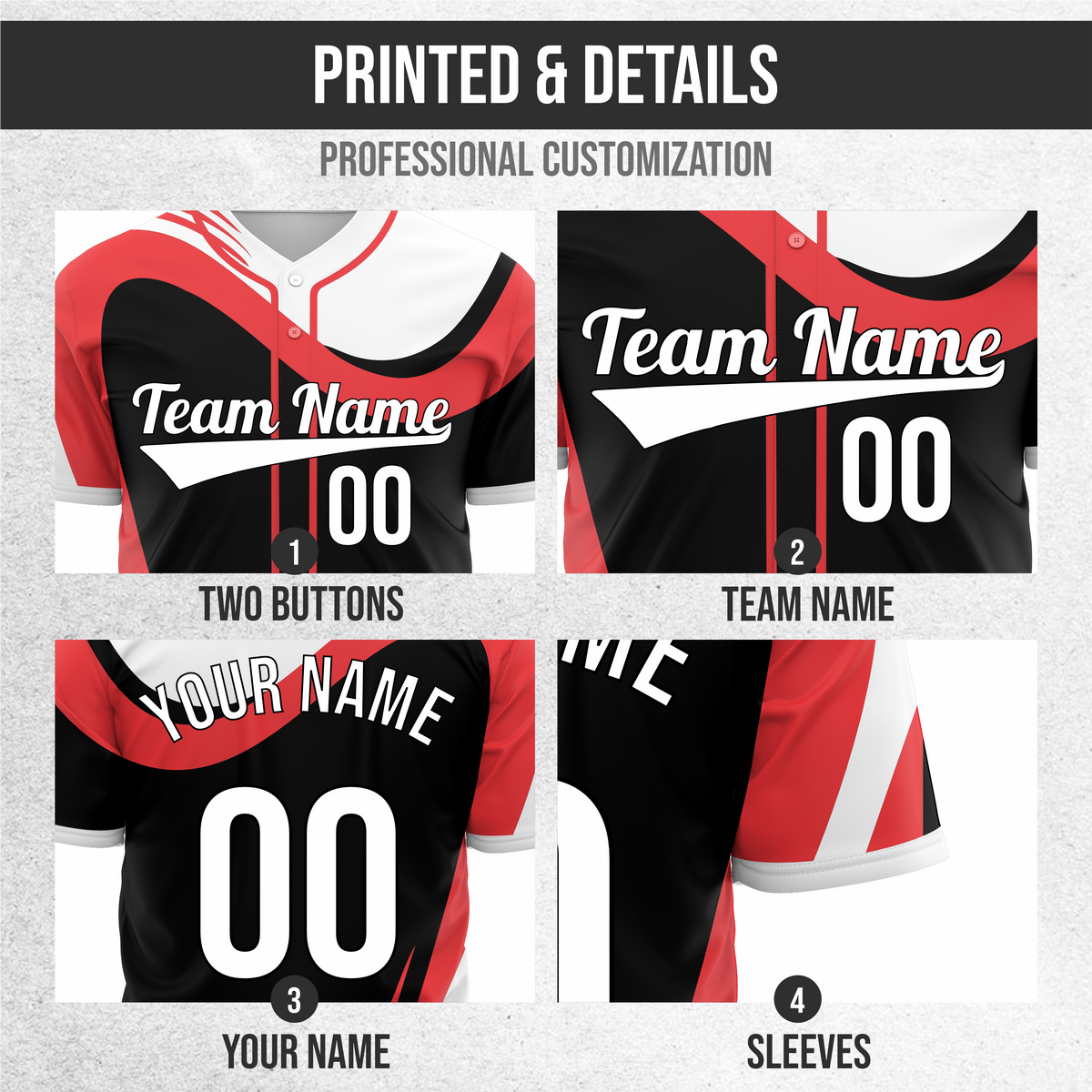 Custom Heritage Flow Baseball Black Sports Jersey Personalized Uniform with Name & Number