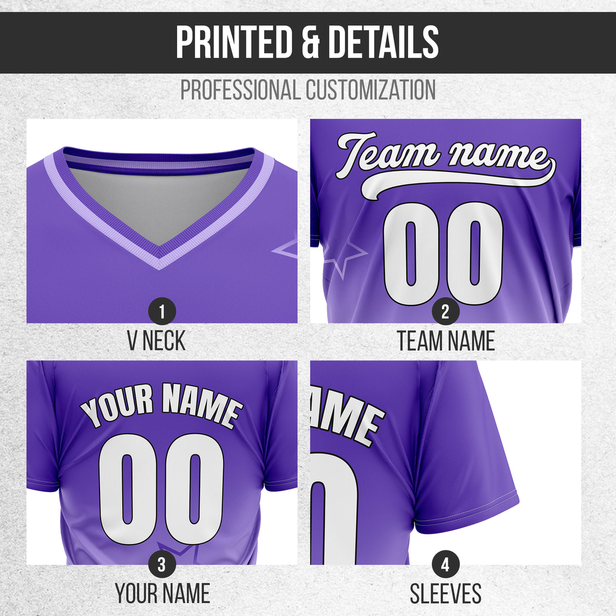 Custom Star Gradient Baseball Purple Sports Jersey Personalized Uniform with Name & Number