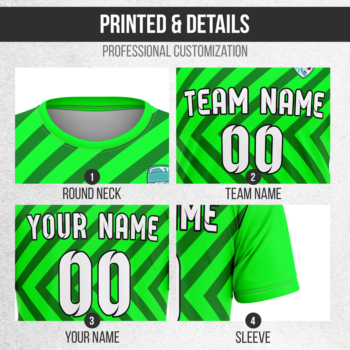 Custom SwiftStripe Neon Green Soccer sport Tops Jersey
