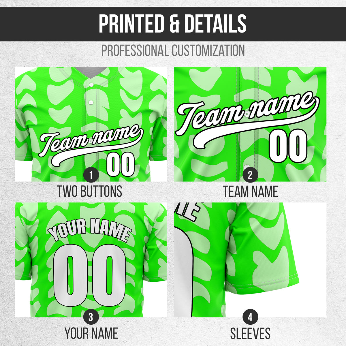 Custom Hawaii Waves Neon Green Baseball Sports Jersey Personalized Uniform with Name & Number