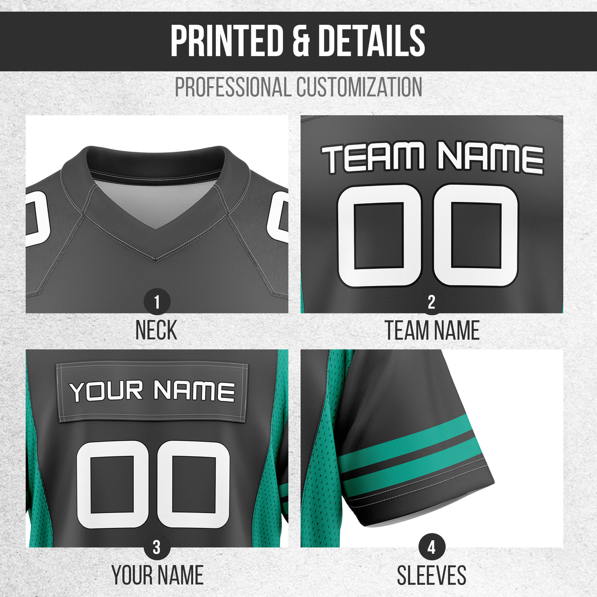 Custom Elite Black Sleeve Line Mesh Authentic Football Jersey