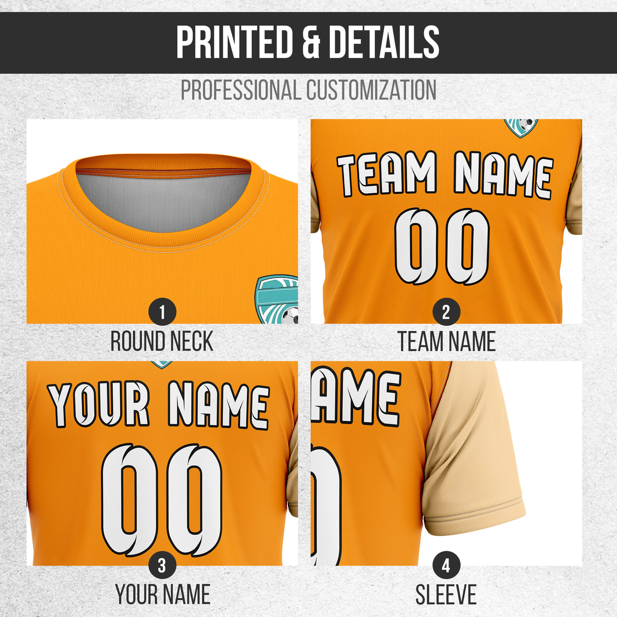 Custom BaseLine Stripe Orange Soccer sport Tops Jersey