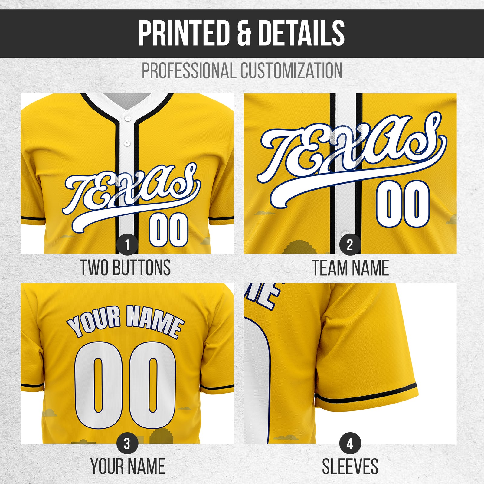 Custom City Lights Orange Baseball Sports Jersey Personalized Uniform with Name & Number