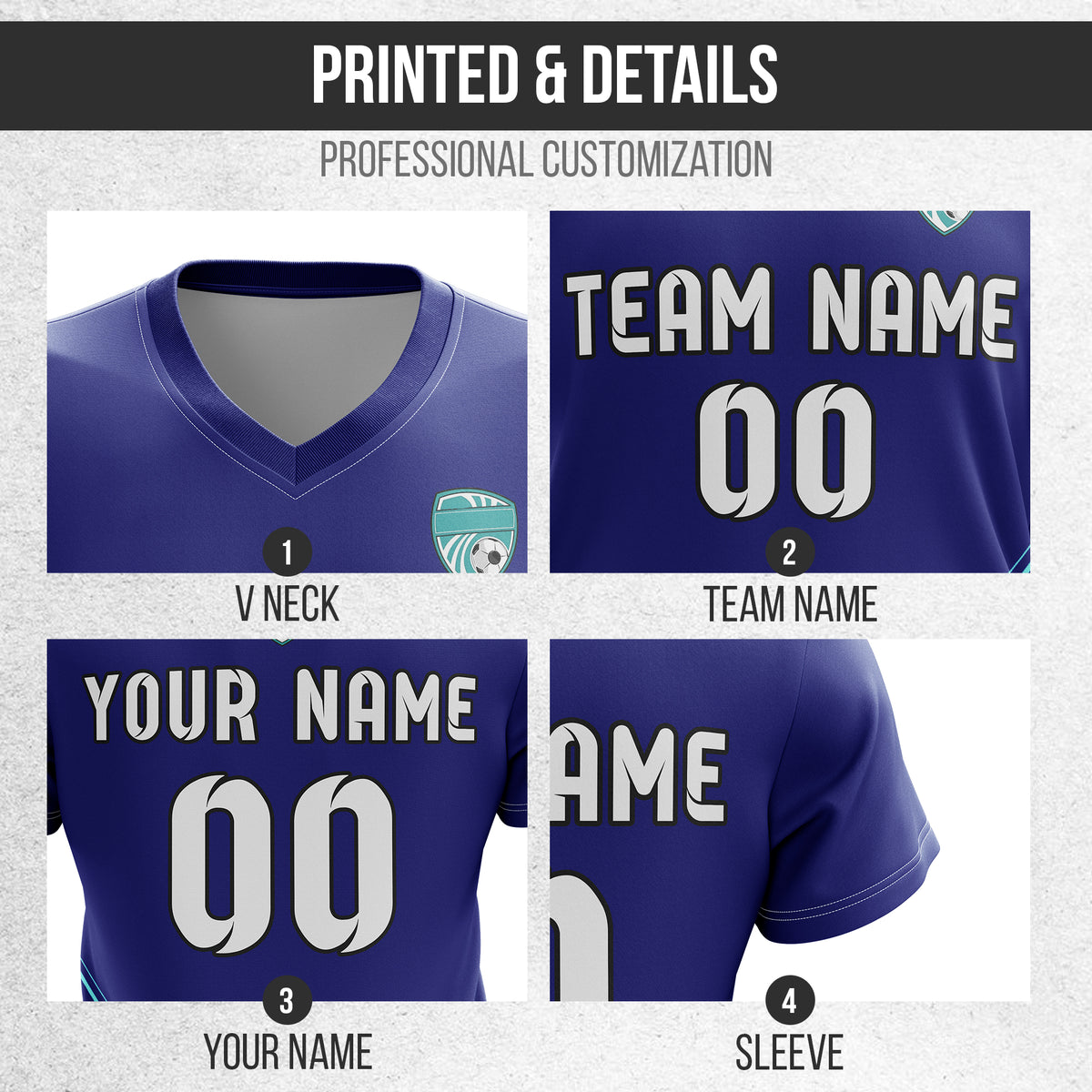 Custom WaveLine Stripe V-Neck Navy Soccer sport Tops Jersey