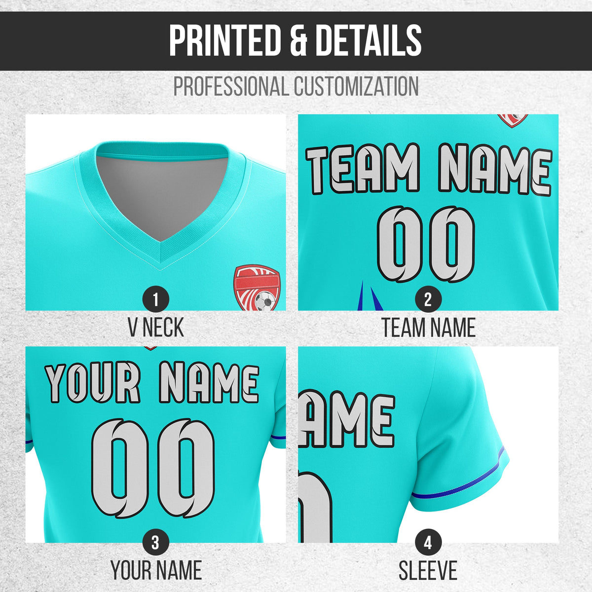 Custom Spark Strike V-Side Pattern D1 Soccer Sport Tops Jersey