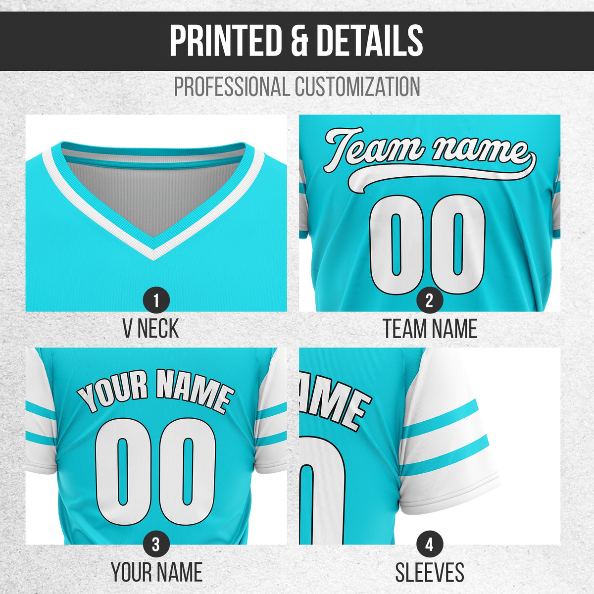 Custom StormLine Aqua Pullover Baseball Sports Jersey Personalized Uniform with Name & Number