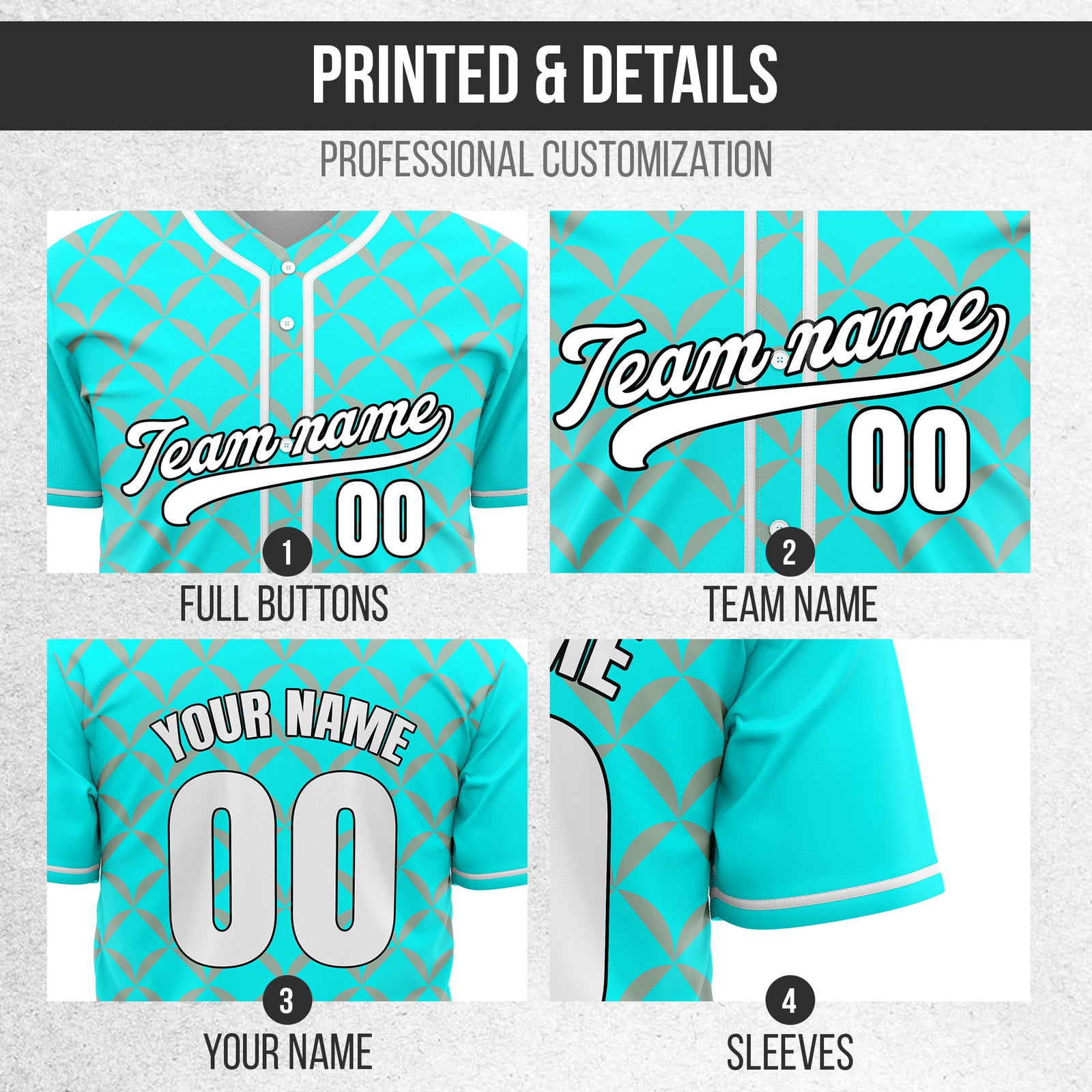 Custom Vertex Vibe Aqua Baseball Sports Jersey Personalized Uniform with Name & Number