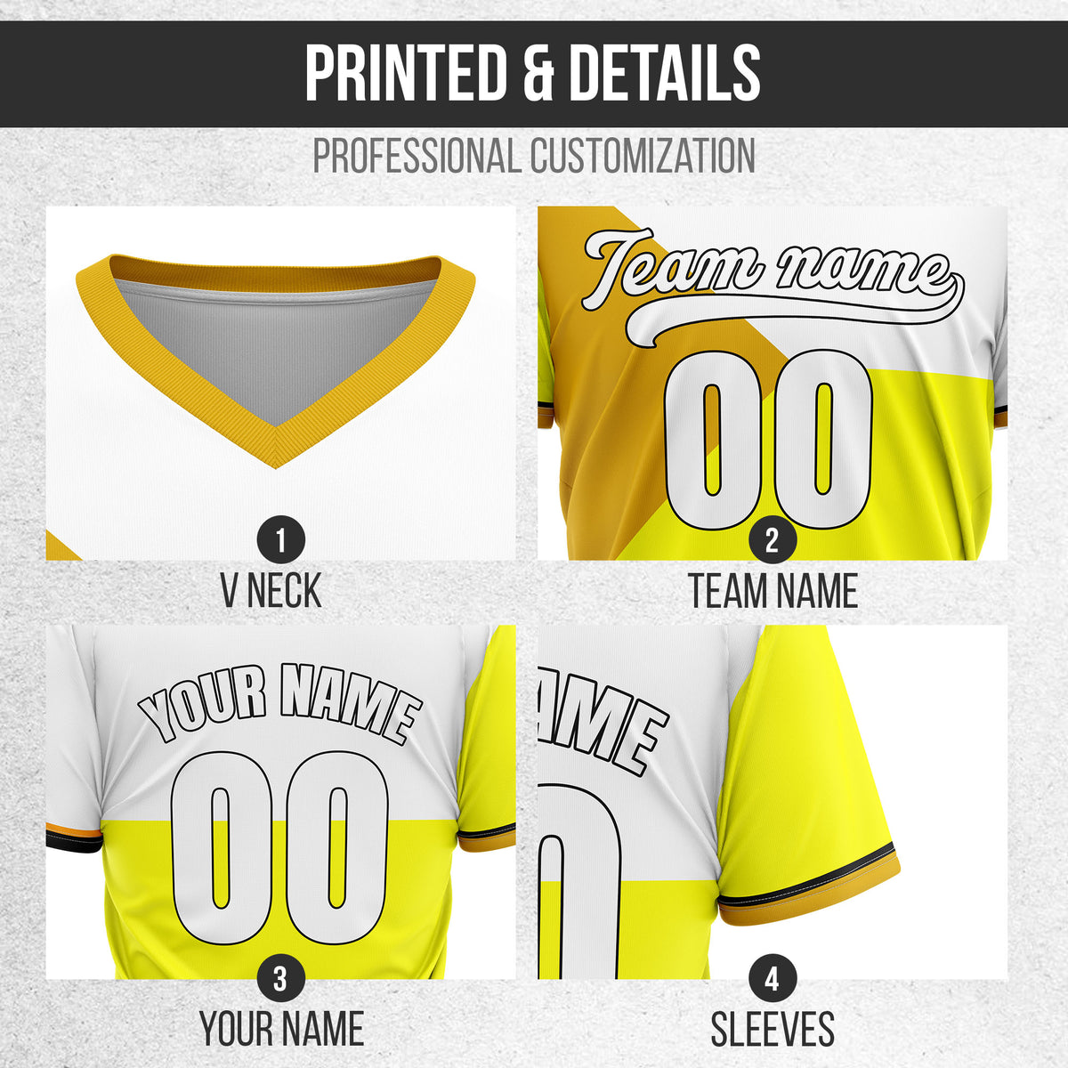 Custom FlexCore Yellow Baseball Sports Jersey Personalized Uniform with Name & Number