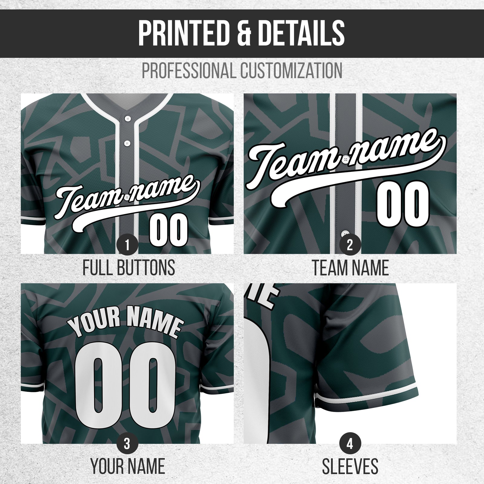 Custom Shadow Rebels Dark Grey Baseball Sports Jersey Personalized Uniform with Name & Number