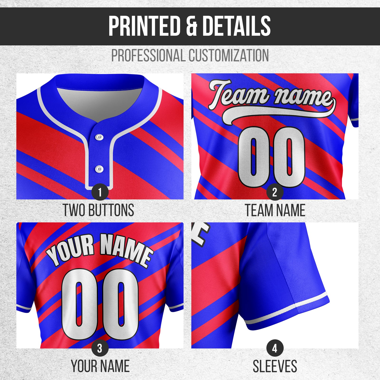 Custom Bold Flow Blue Baseball Sports Jersey Personalized Uniform with Name & Number