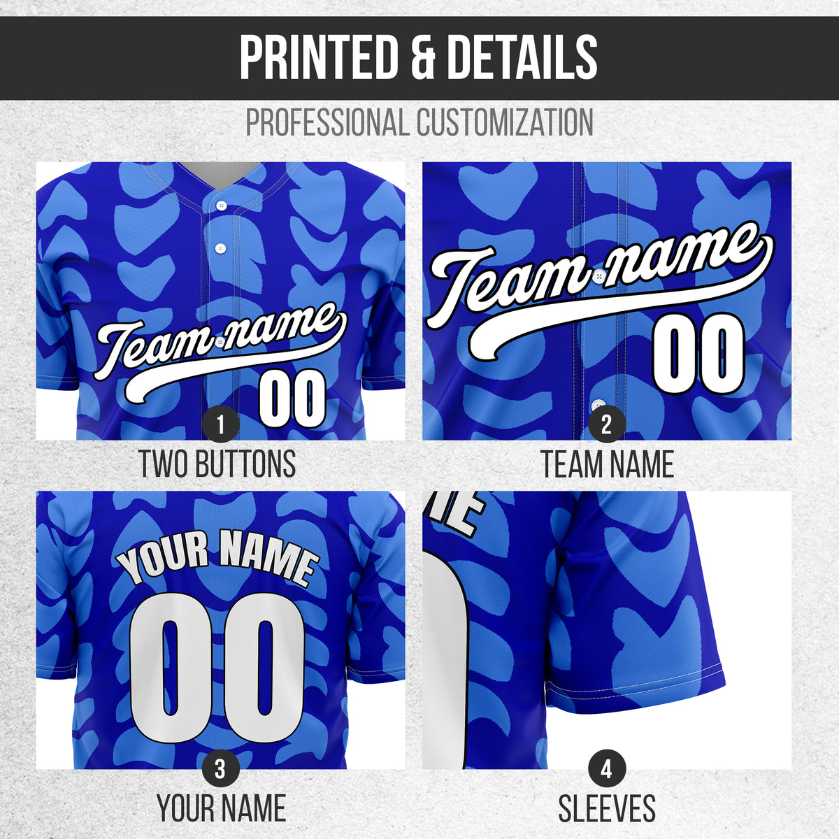 Custom Hawaii Waves Blue Baseball Sports Jersey Personalized Uniform with Name & Number
