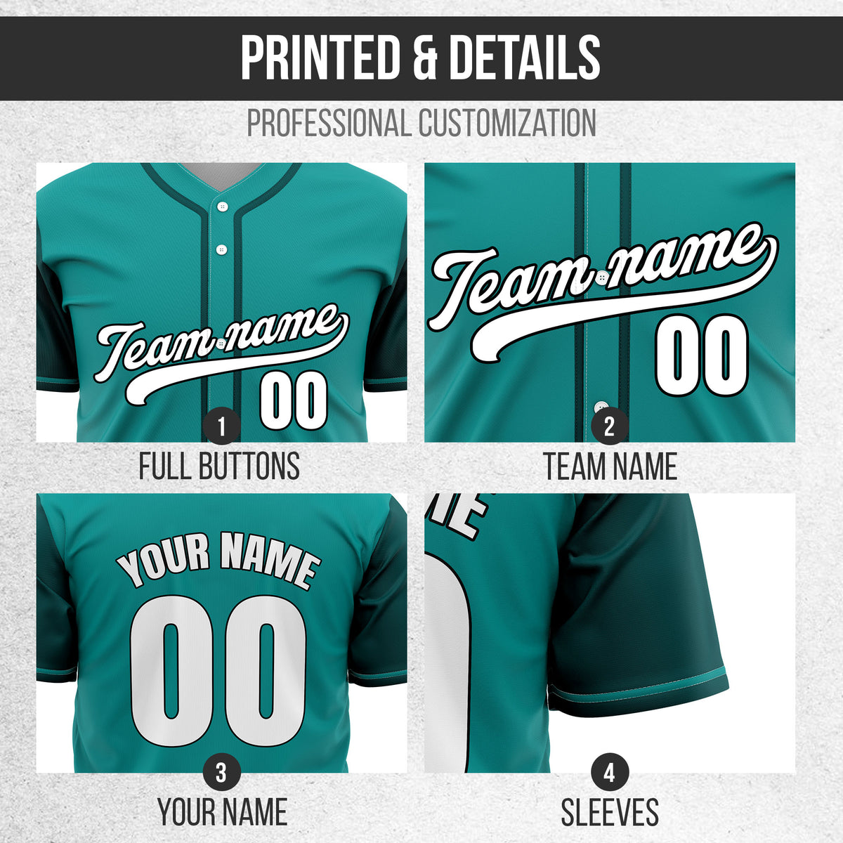 Custom Crimson Teal Raglan Style Baseball Sports Jersey Personalized Uniform with Name & Number