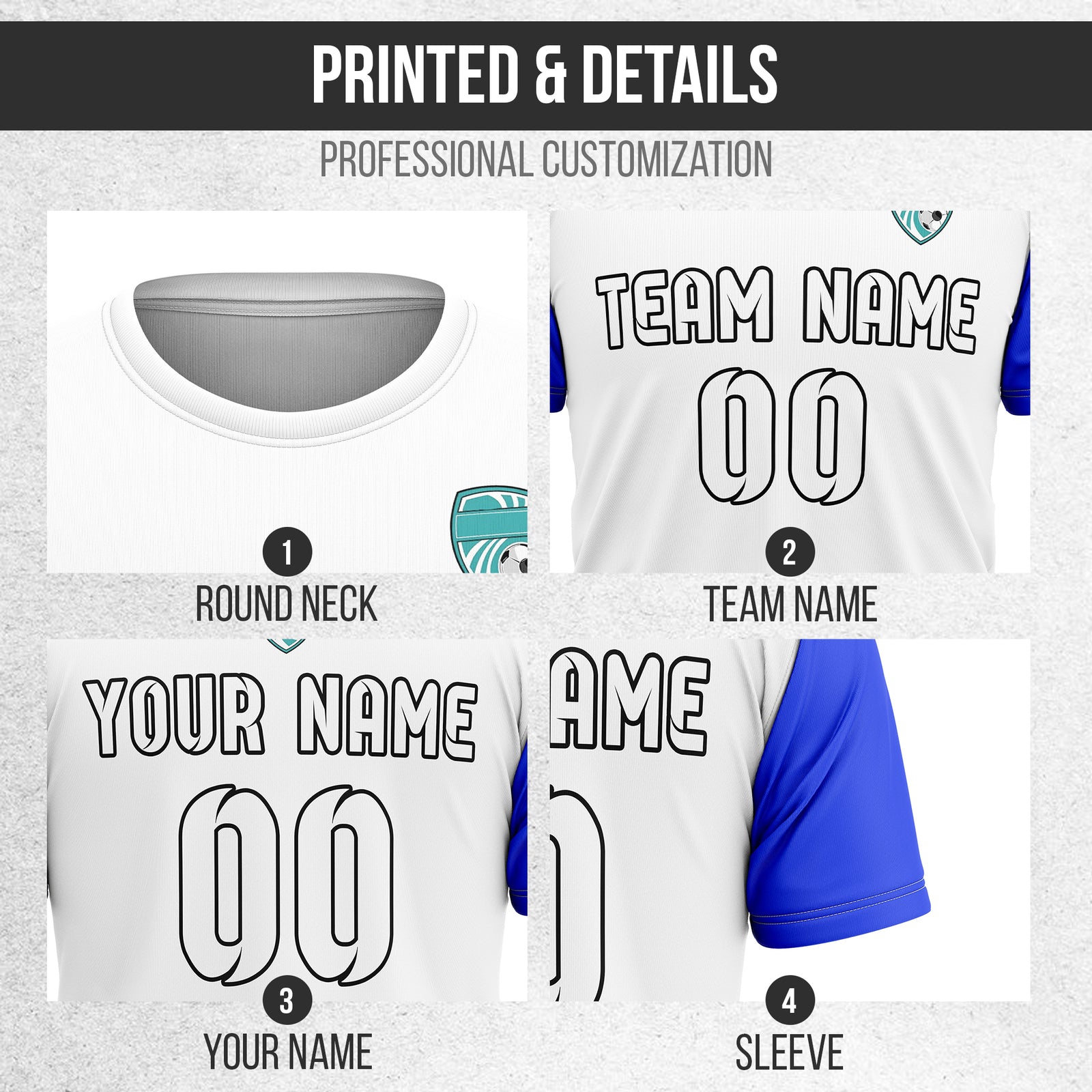Custom BaseLine Stripe White Soccer sport Tops Jersey