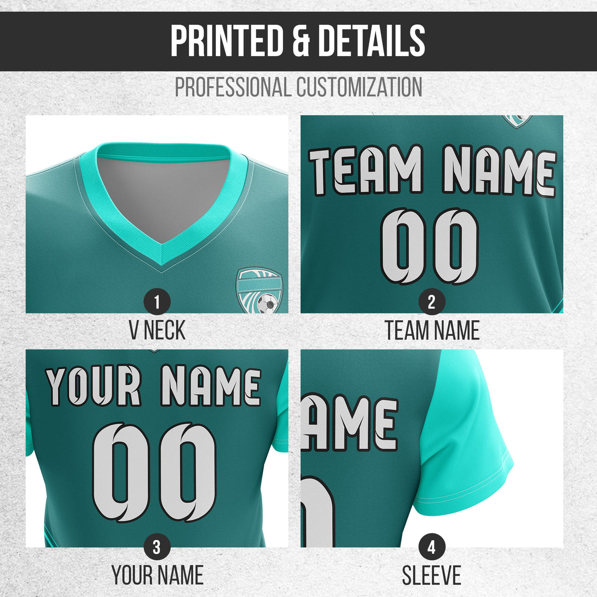 Custom Soccer WaveLine Stripe V-Neck D4 Sport Tops Jersey