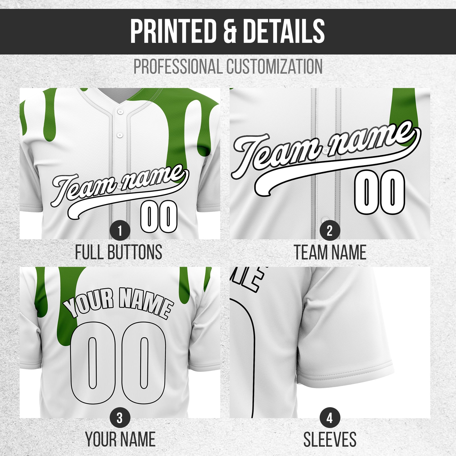 Custom Ink Dripline White Sports Jersey Personalized Uniform with Name & Number