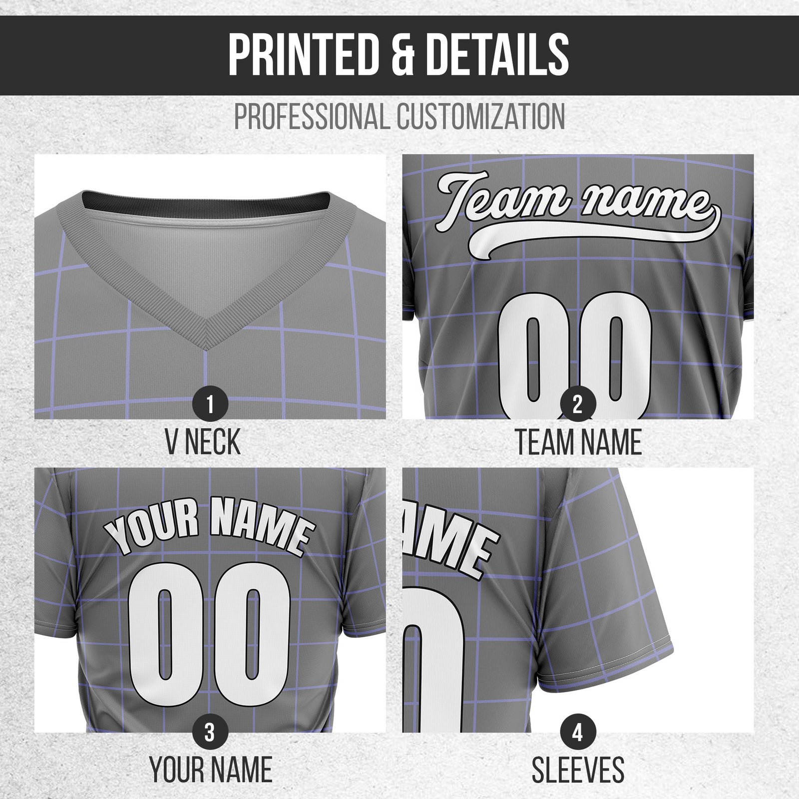 Custom Storm Matrix Grey Baseball Sports Jersey Personalized Uniform with Name & Number