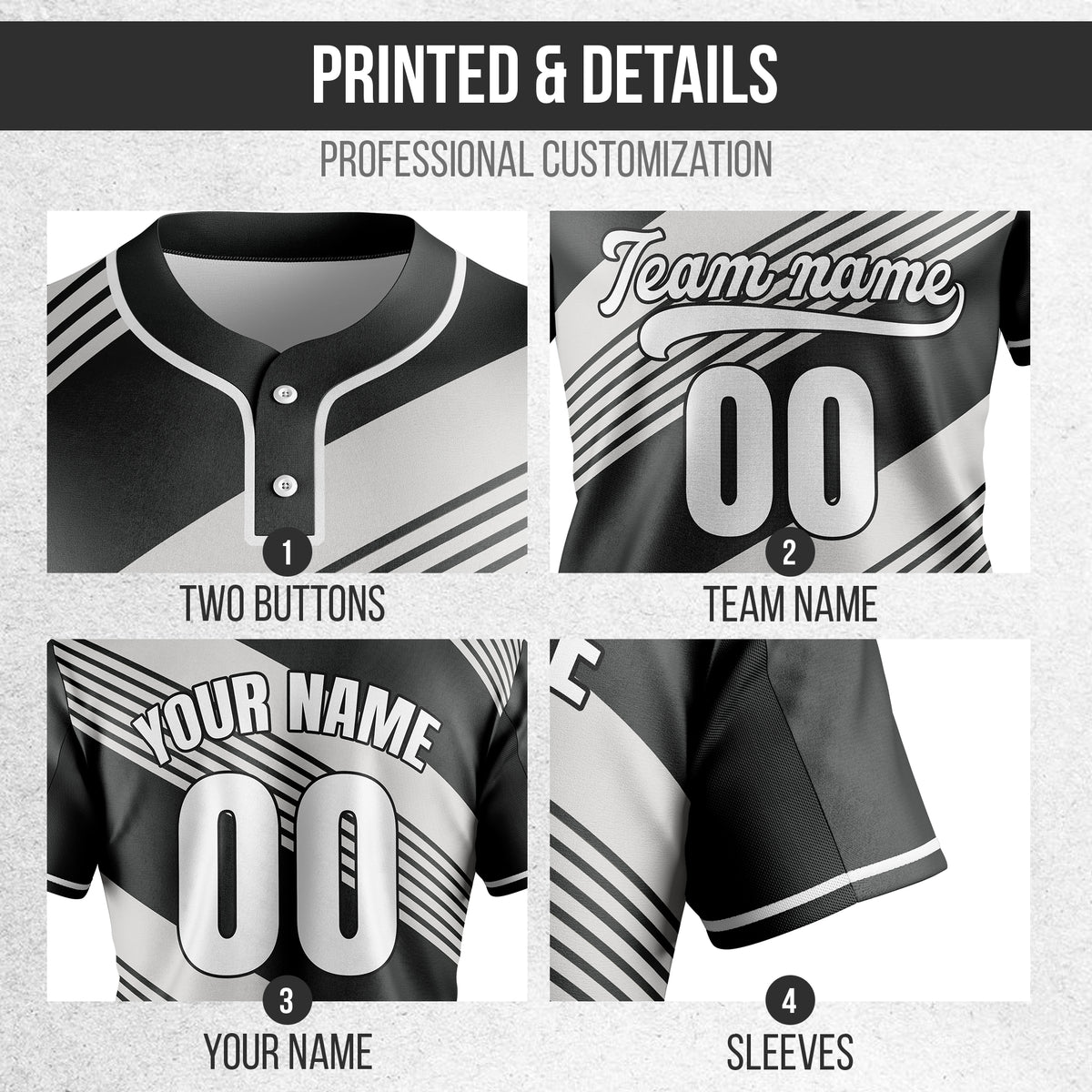 Custom Crossfire Dark Grey Baseball Sports Jersey Personalized Uniform with Name & Number