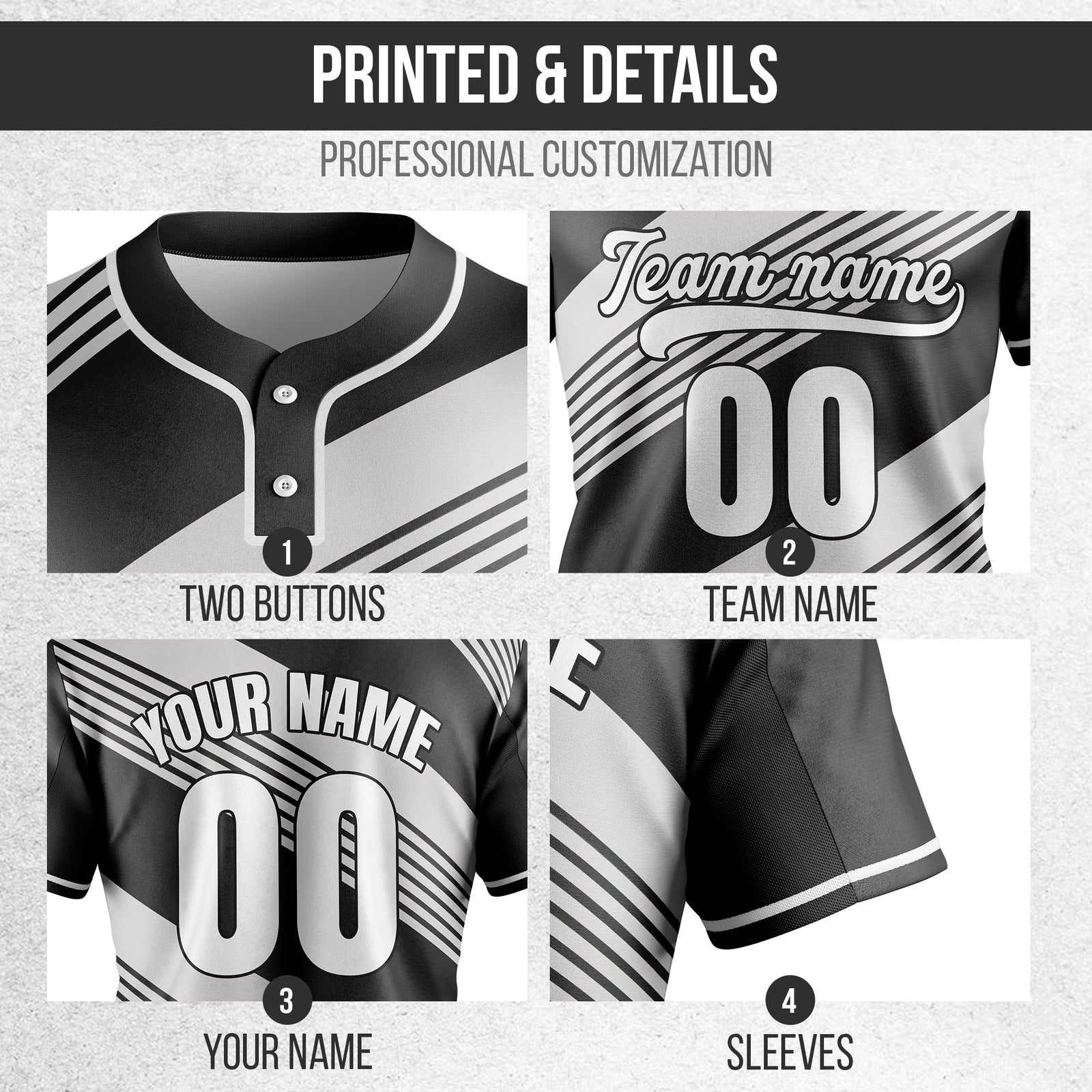 Custom Crossfire Dark Grey Baseball Sports Jersey Personalized Uniform with Name & Number
