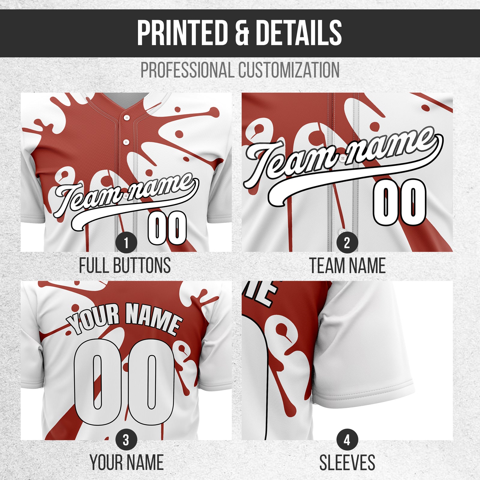 Custom Paint Burst White Sports Jersey Personalized Uniform with Name & Number