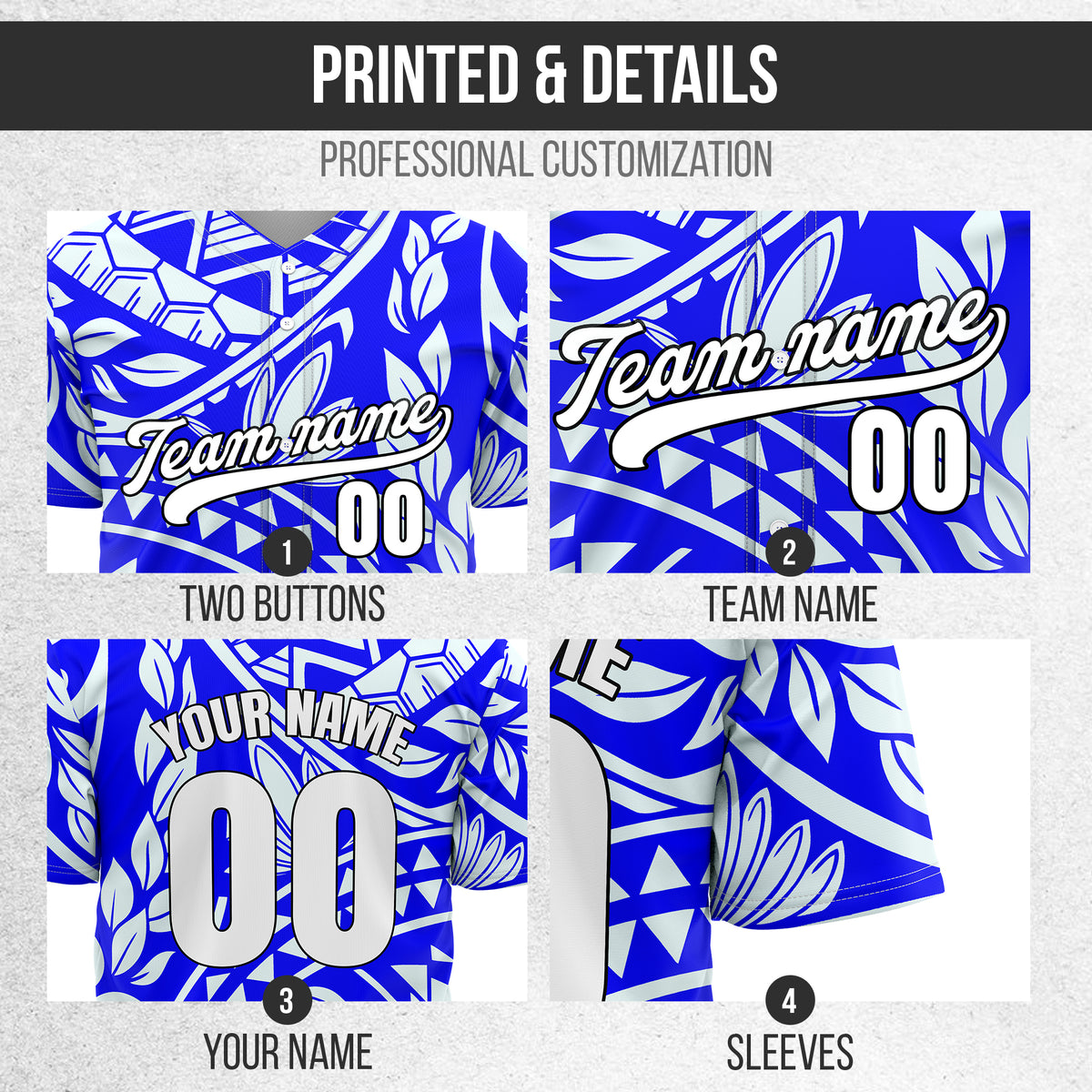 Custom Hawaii Storm Blue Baseball Sports Jersey Personalized Uniform with Name & Number