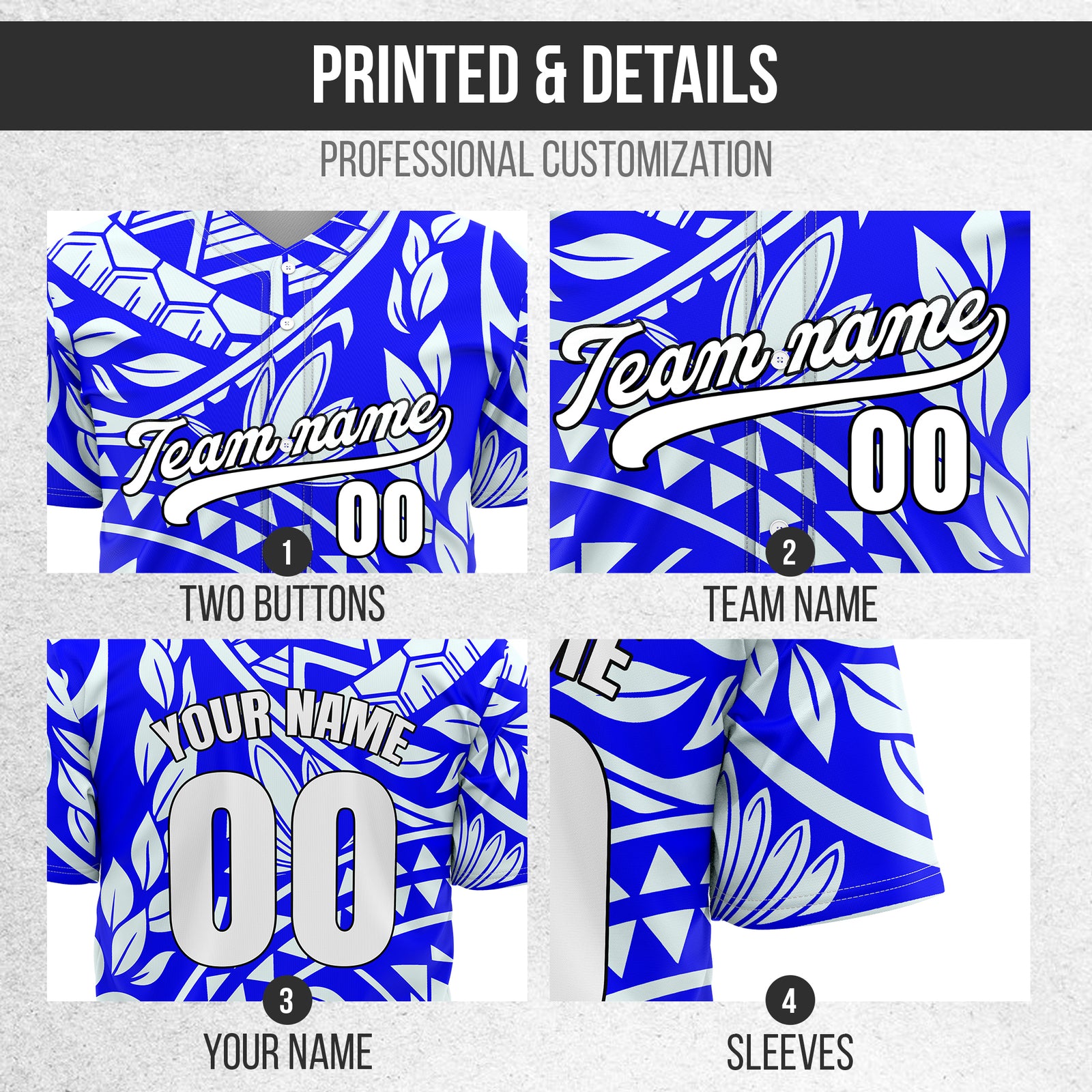 Custom Hawaii Storm Blue Baseball Sports Jersey Personalized Uniform with Name & Number