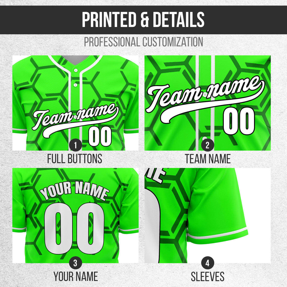 Custom Sting Force Neon Green Baseball Sports Jersey Personalized Uniform with Name & Number