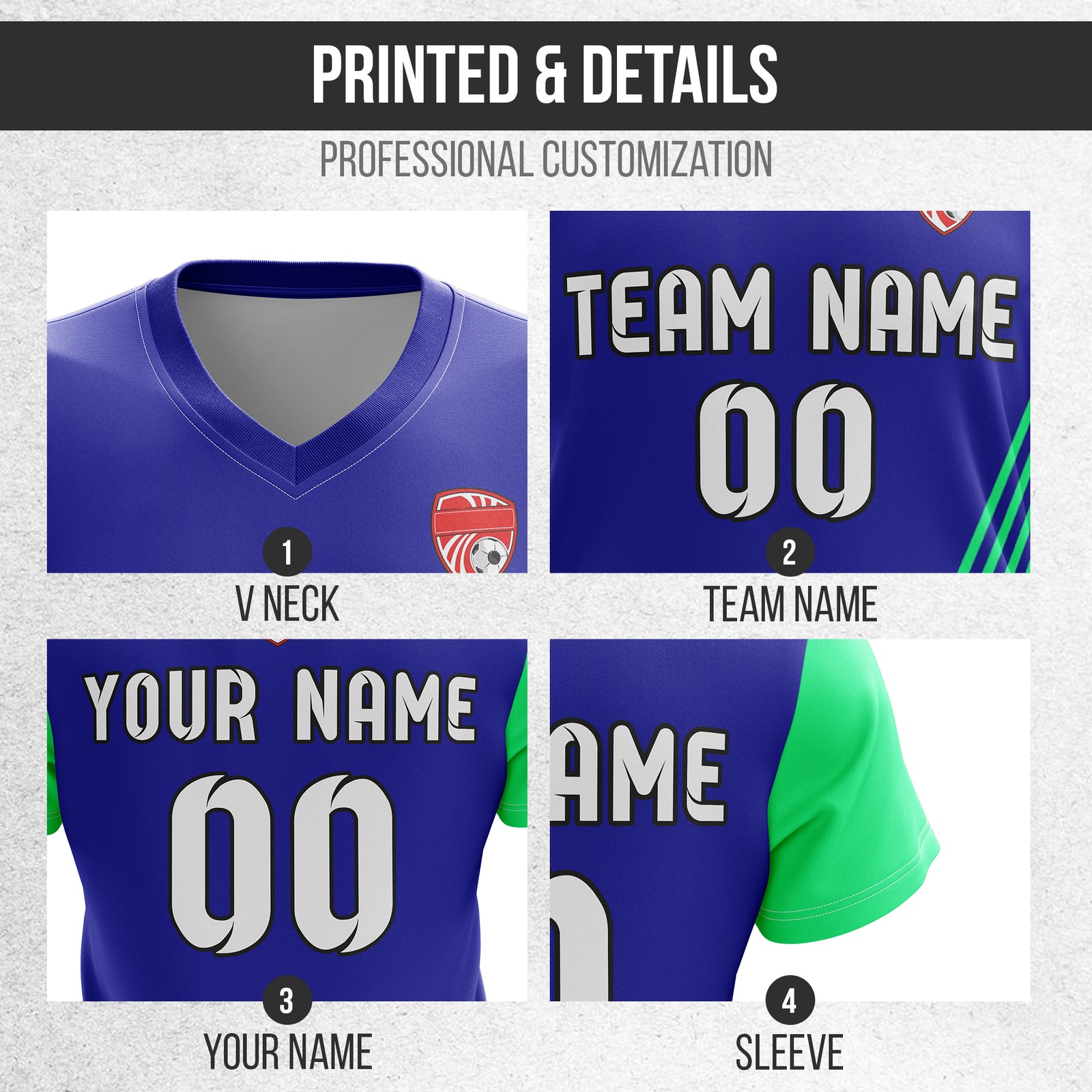 Custom Rapid Line V-Side Pattern Navy Soccer sport Tops Jersey