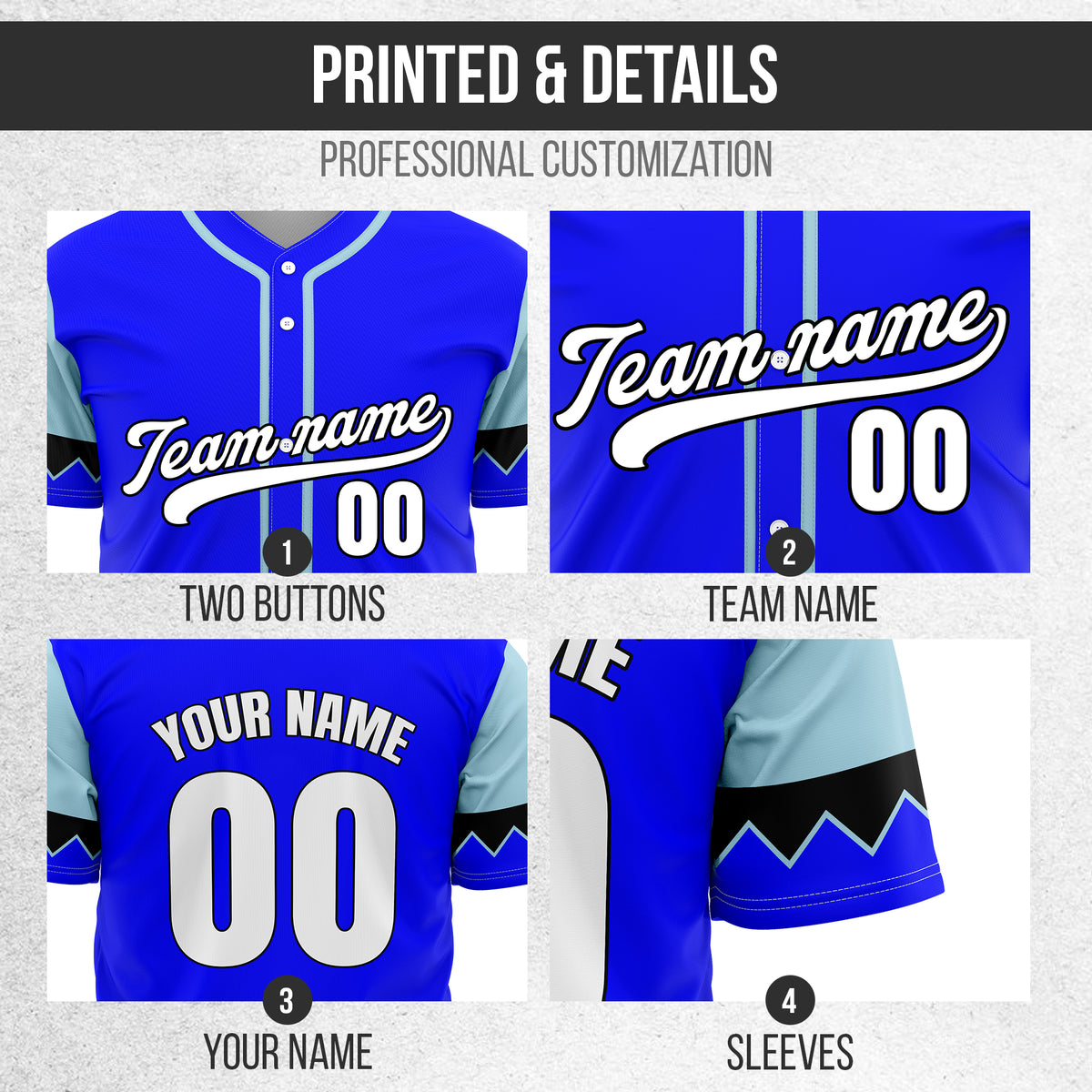 Custom Legacy Classic Baseball Blue Sports Jersey Personalized Uniform with Name & Number