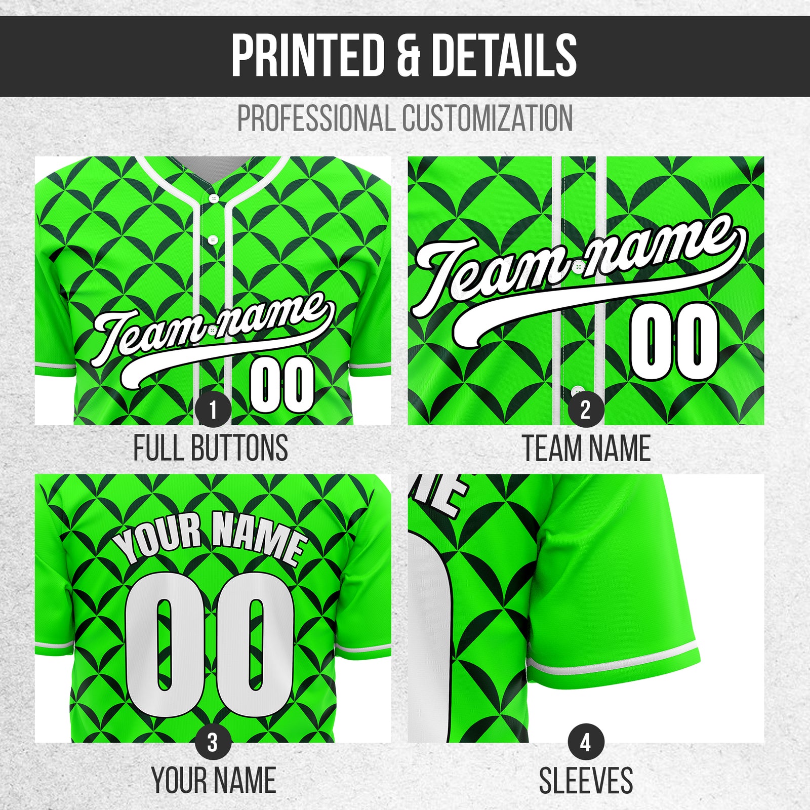 Custom Vertex Vibe Neon Green Baseball Sports Jersey Personalized Uniform with Name & Number