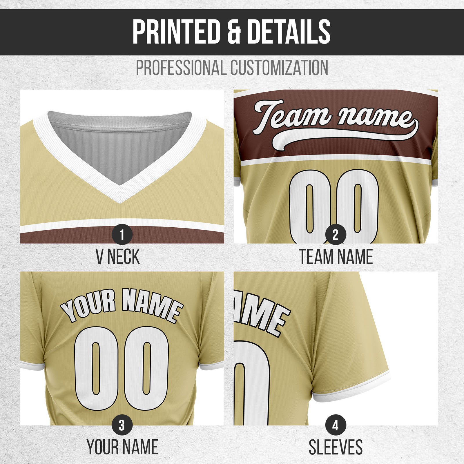 Custom ProEdge Khaki  Baseball Sports Jersey Personalized Uniform with Name & Number