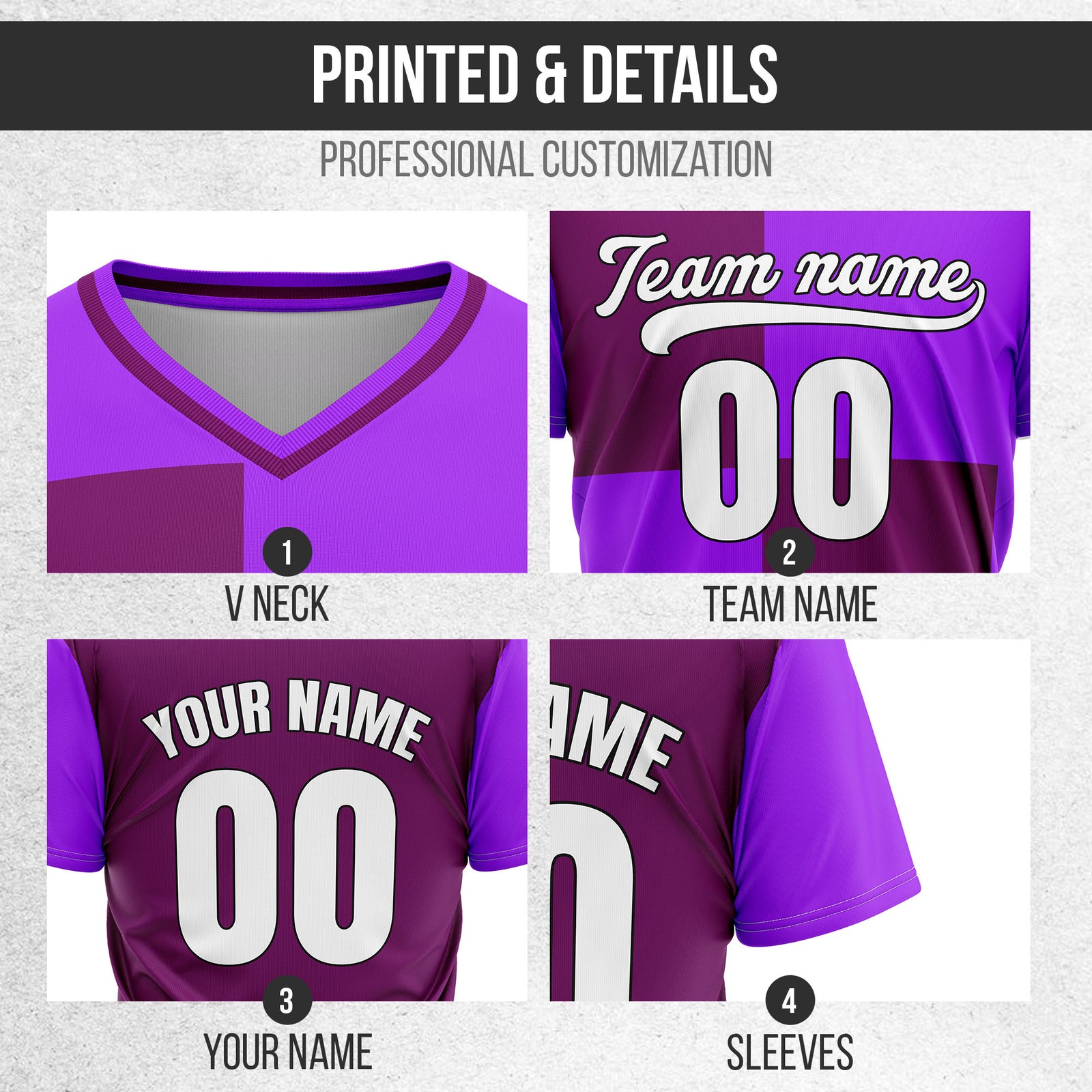 Custom Apex Colorblock Purple Baseball Sports Jersey Personalized Uniform with Name & Number