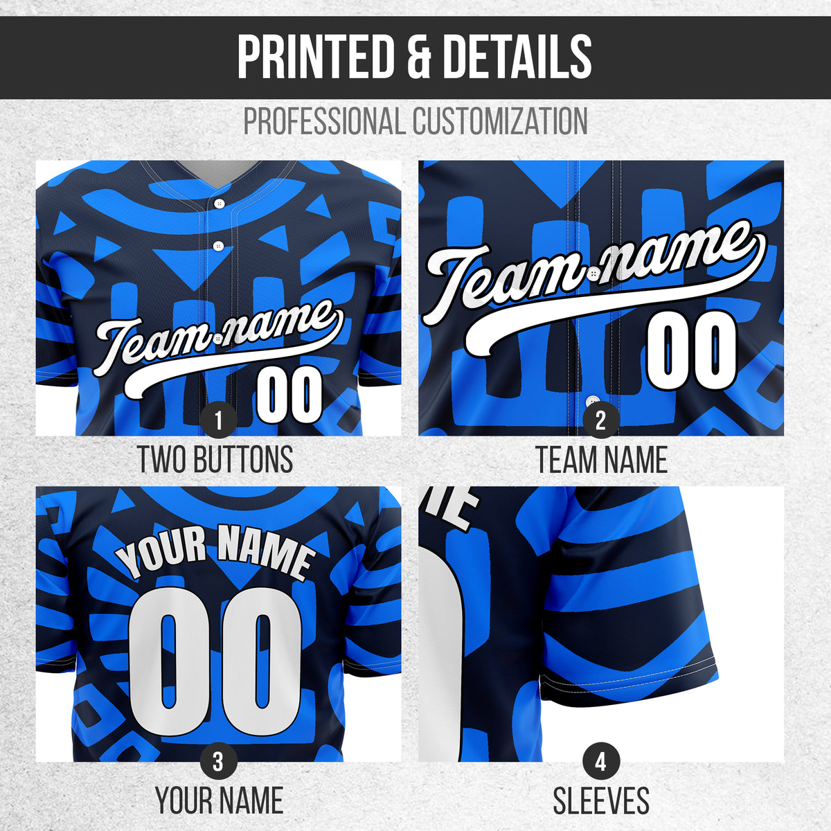 Custom Hawaii Hustle Navy Baseball Sports Jersey Personalized Uniform with Name & Number