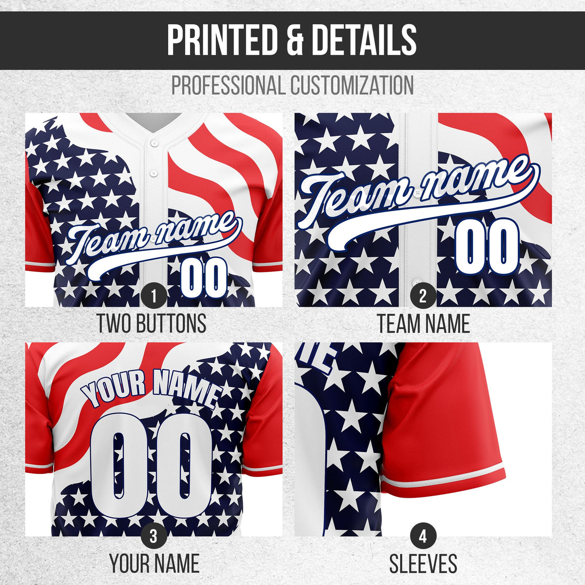 Custom USA Victory Baseball Sports Jersey Personalized Uniform with Name & Number