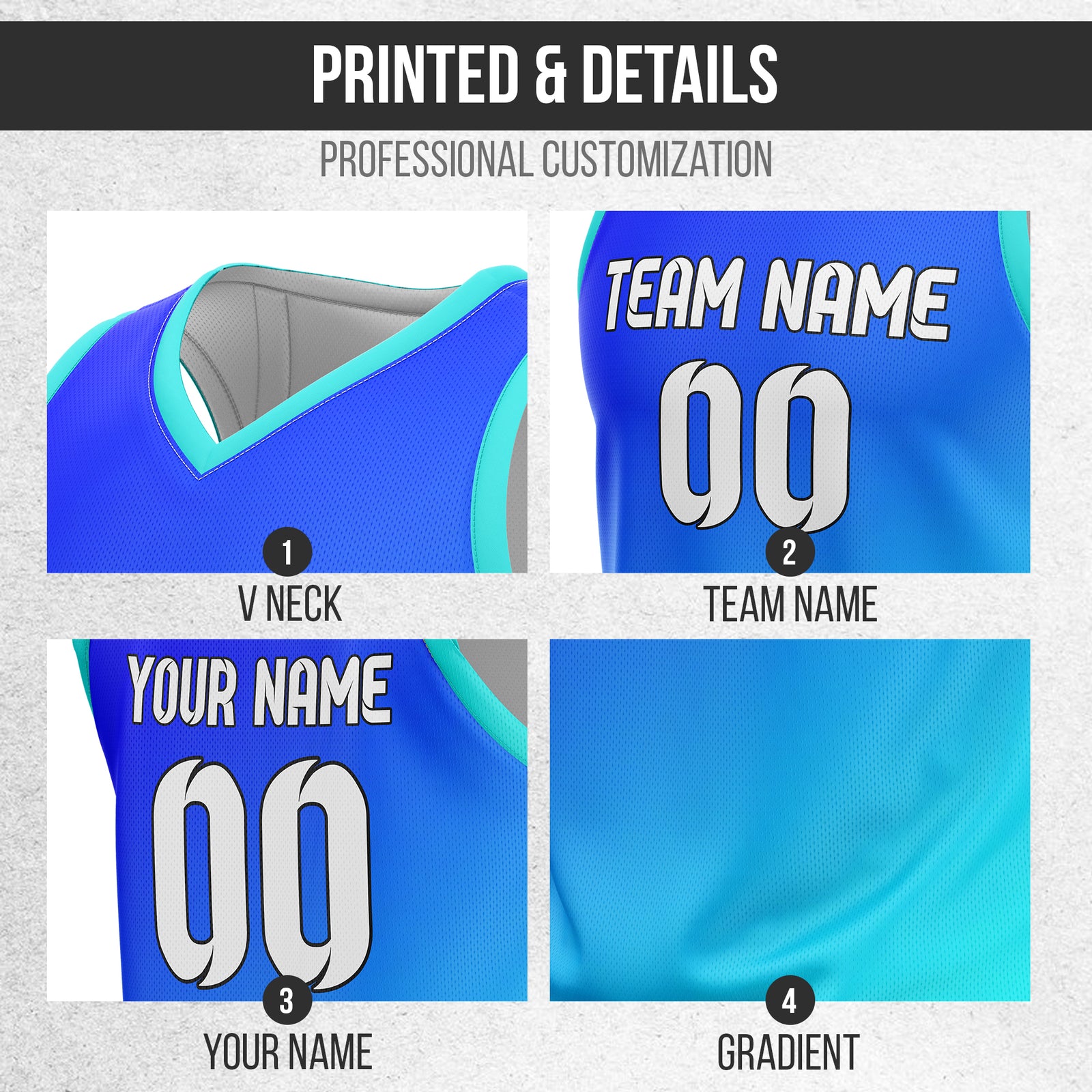Custom Elite Gradient Fashion Aqua Basketball Set
