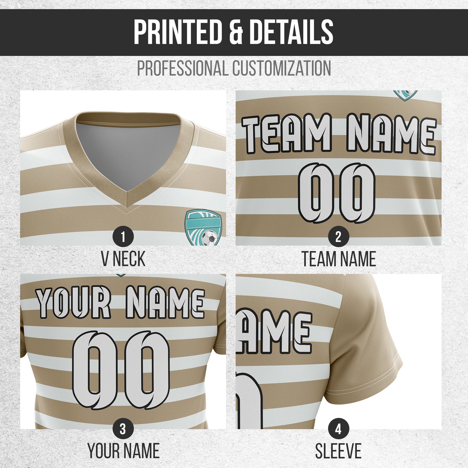 Custom Royal Stripe V-Neck Soccer sport Tops Jersey