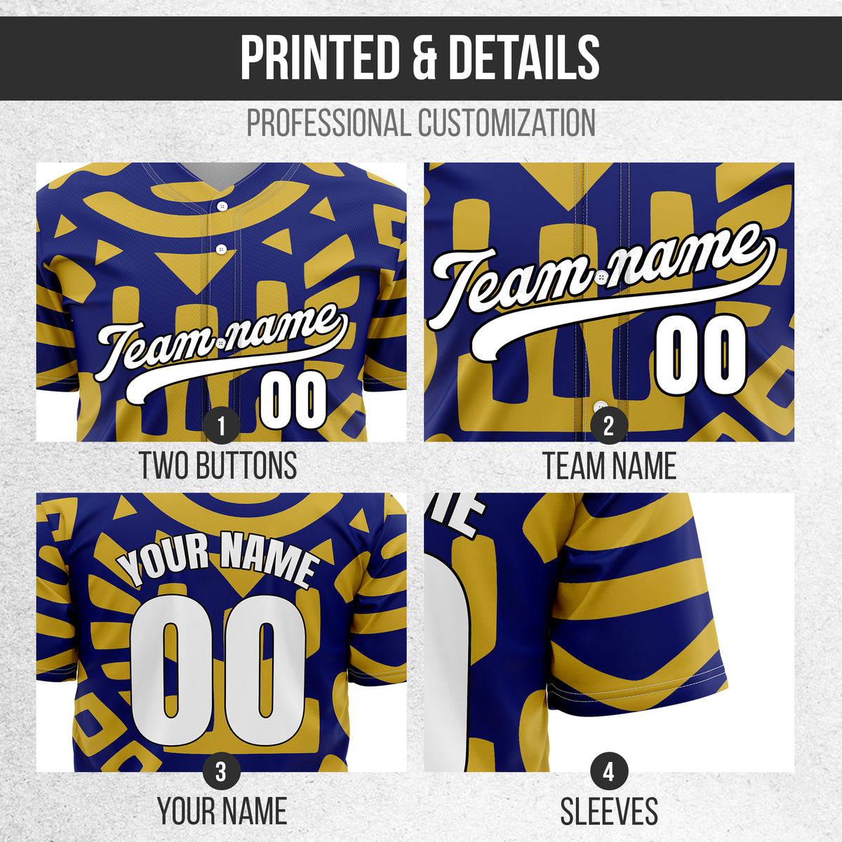 Custom Hawaii Hustle Blue Baseball Sports Jersey Personalized Uniform with Name & Number