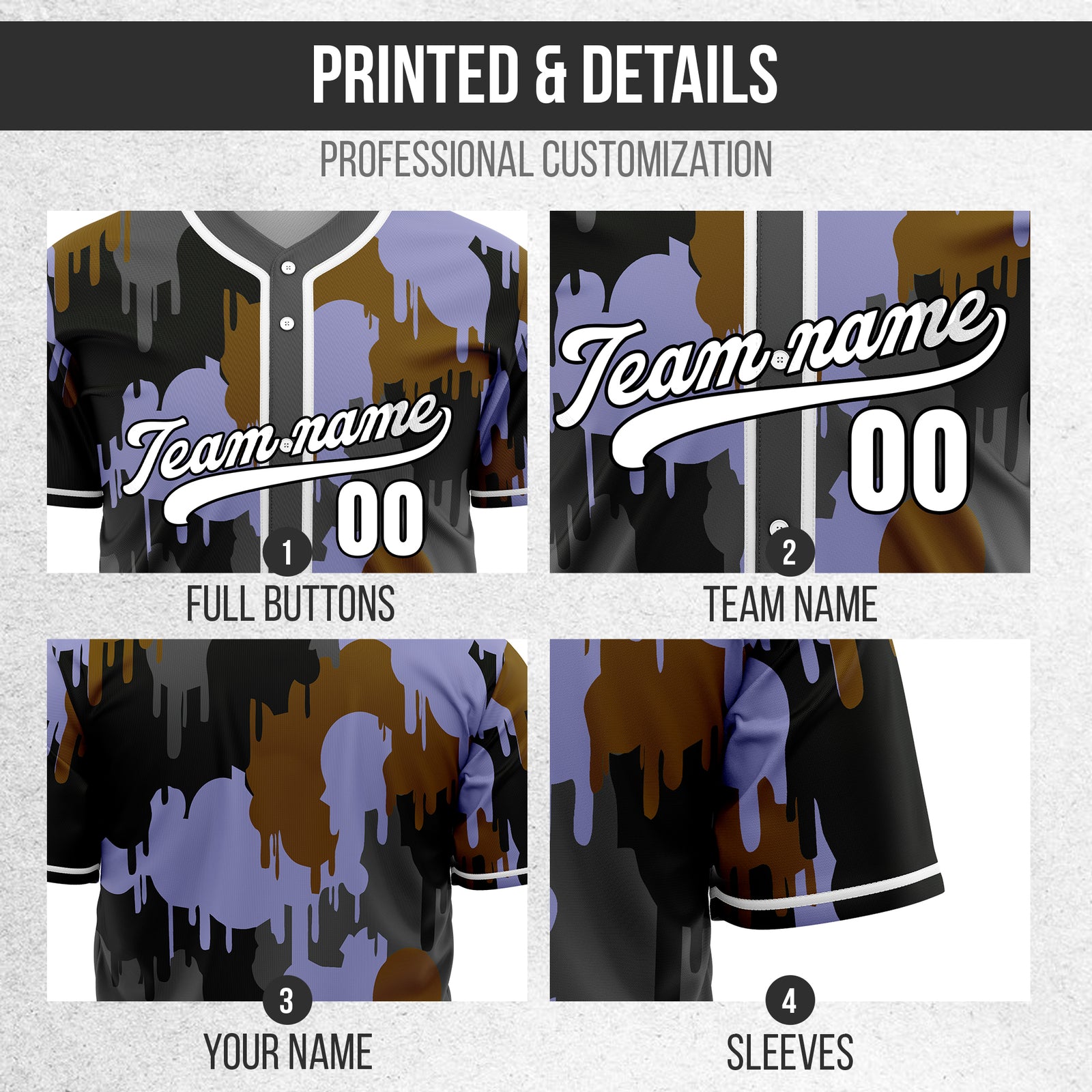 Custom Paint Hustlers Dark Grey Baseball Sports Jersey Personalized Uniform with Name & Number